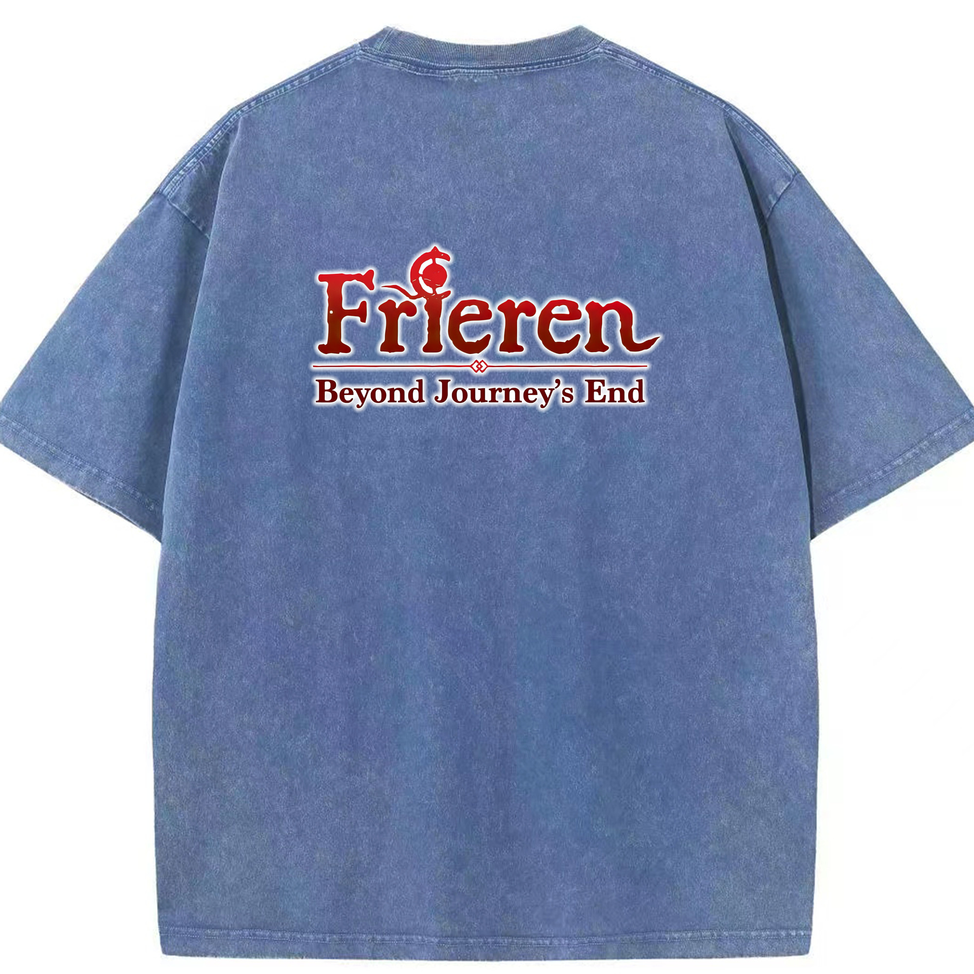（画像用） 葬送のフリーレン Frieren 綿100% ヴィンテージ風 半袖Tシャツ（背面プリント）