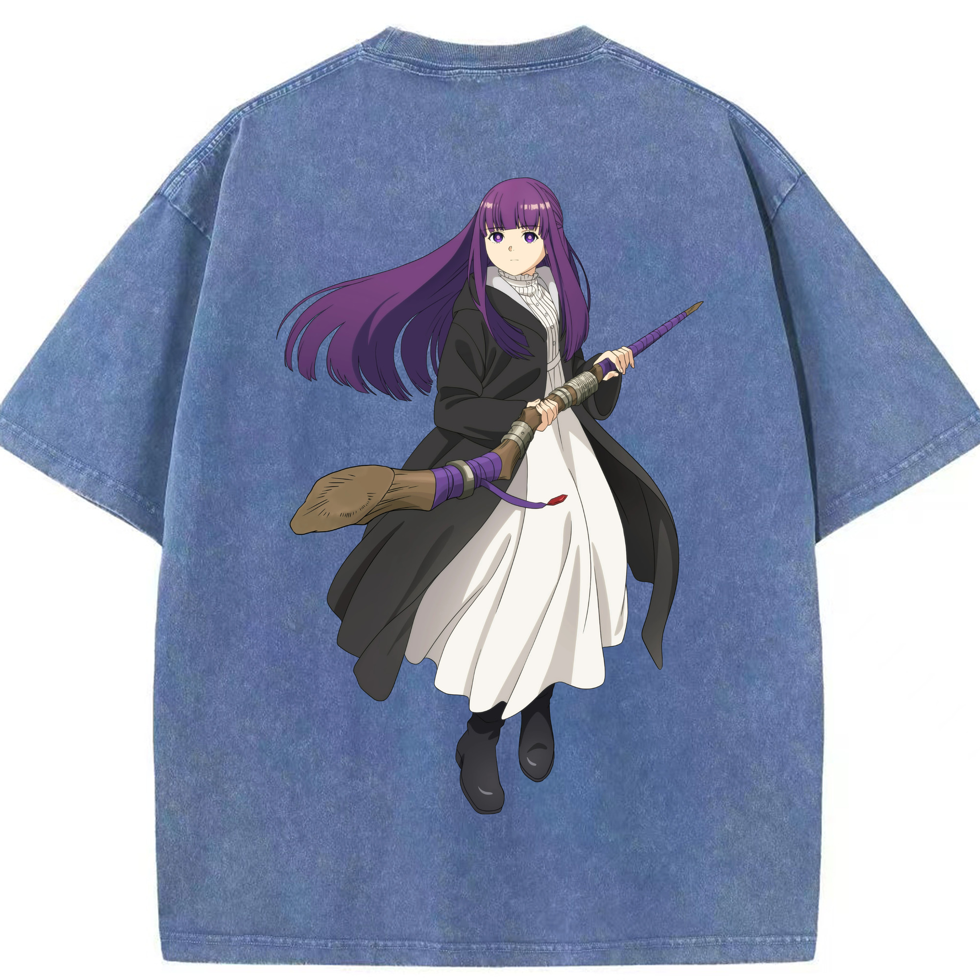 （画像用） 葬送のフリーレン Frieren 綿100% ヴィンテージ風 半袖Tシャツ（背面プリント）