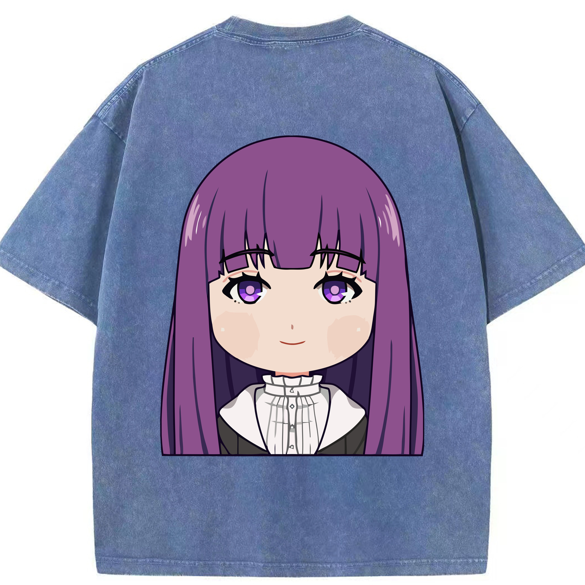 （画像用） 葬送のフリーレン Frieren 綿100% ヴィンテージ風 半袖Tシャツ（背面プリント）