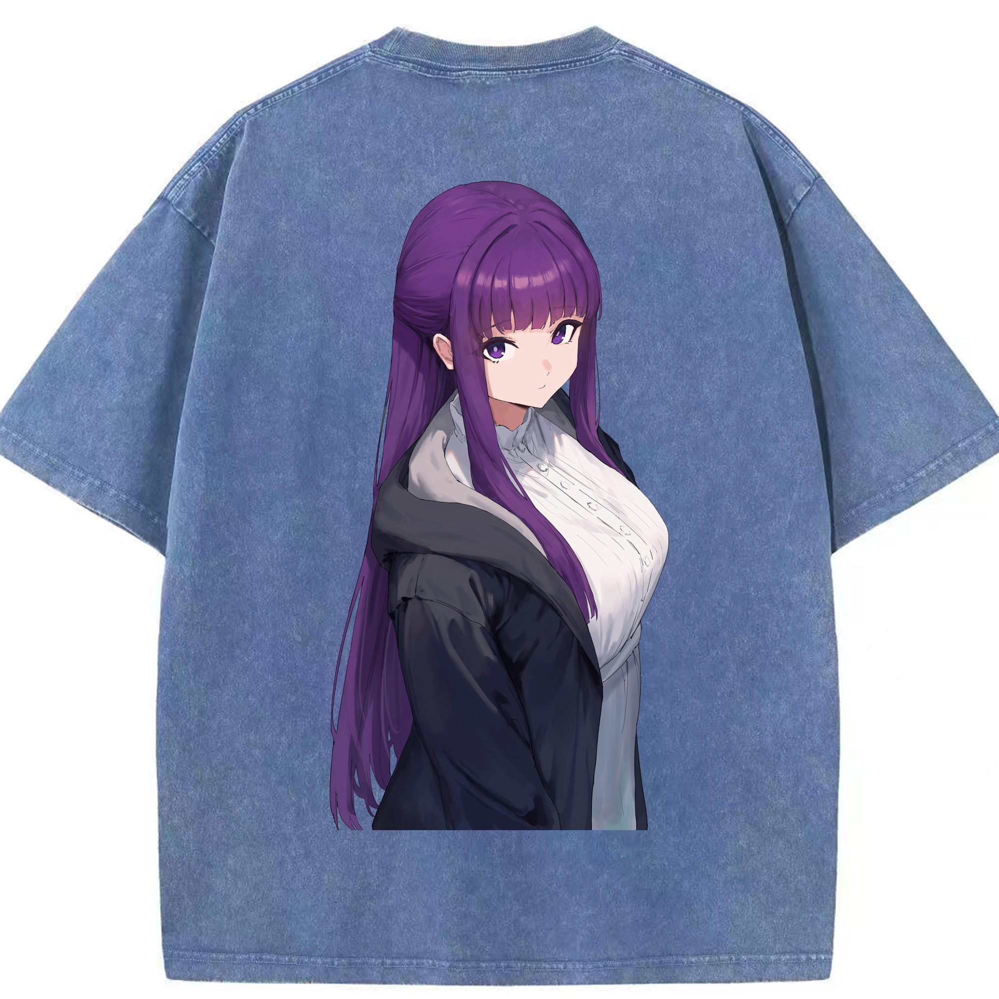（画像用） 葬送のフリーレン Frieren 綿100% ヴィンテージ風 半袖Tシャツ（背面プリント）