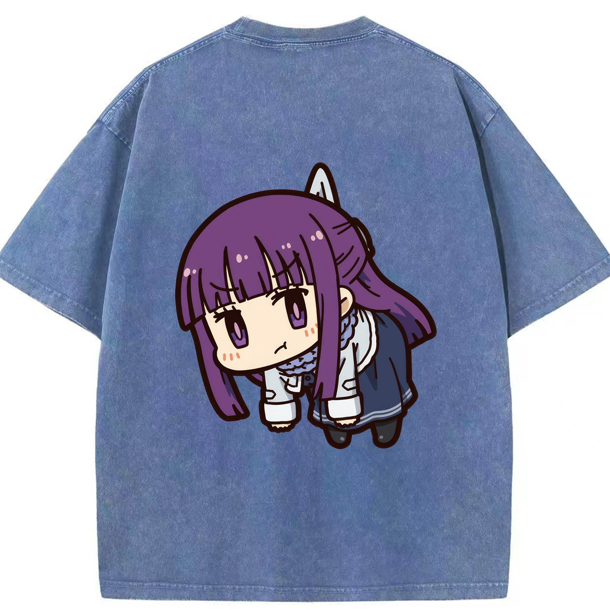 （画像用） 葬送のフリーレン Frieren 綿100% ヴィンテージ風 半袖Tシャツ（背面プリント）