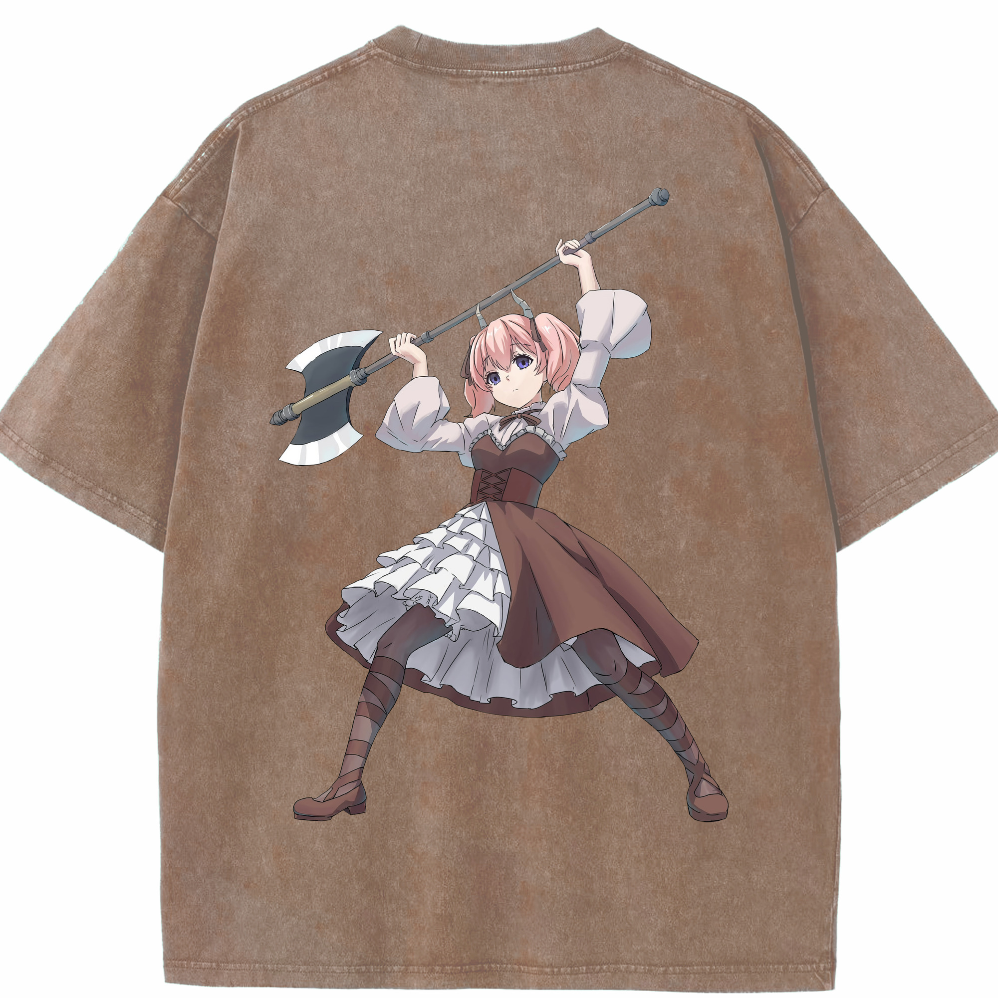 （画像用） 葬送のフリーレン Frieren 綿100% ヴィンテージ風 半袖Tシャツ（背面プリント）