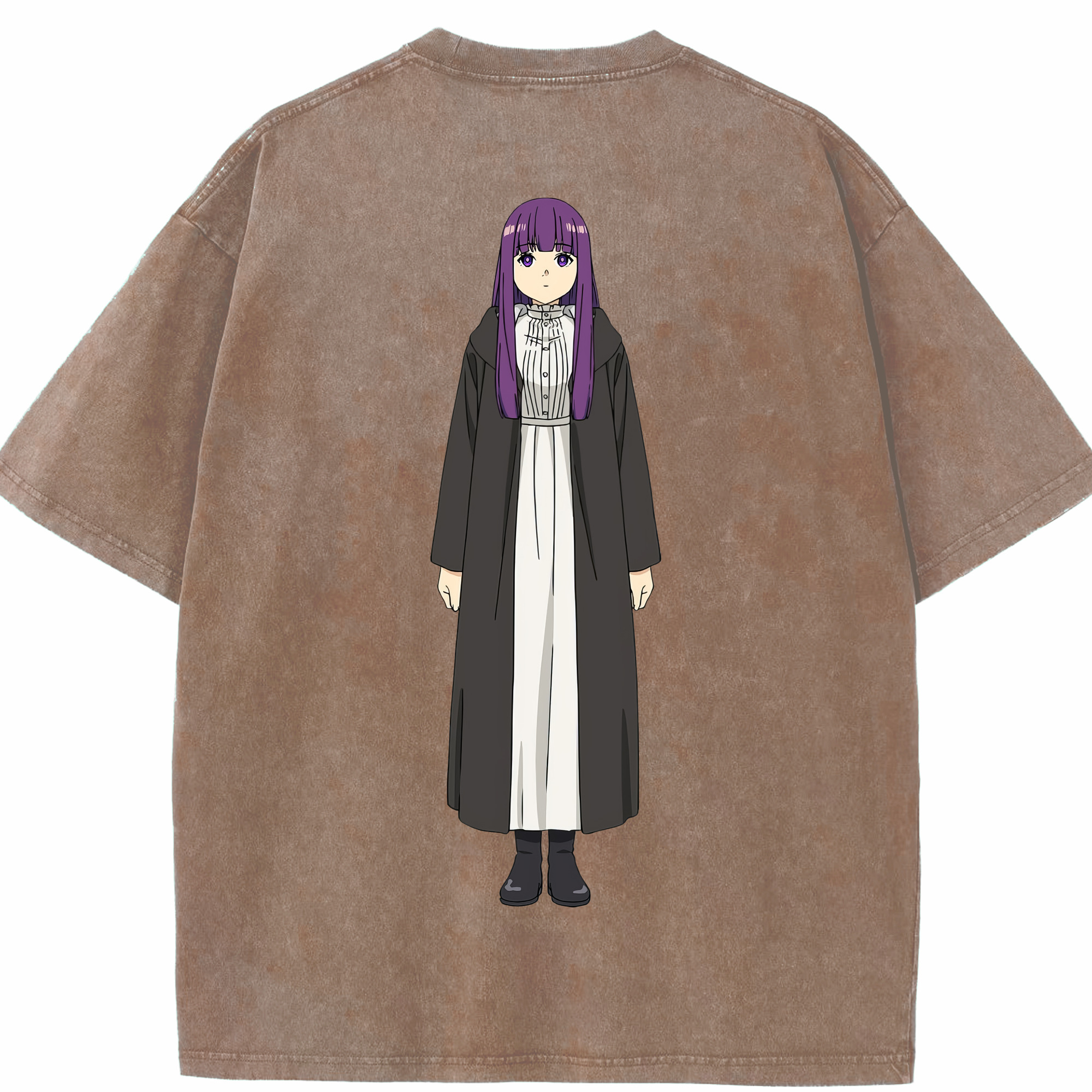 （画像用） 葬送のフリーレン Frieren 綿100% ヴィンテージ風 半袖Tシャツ（背面プリント）