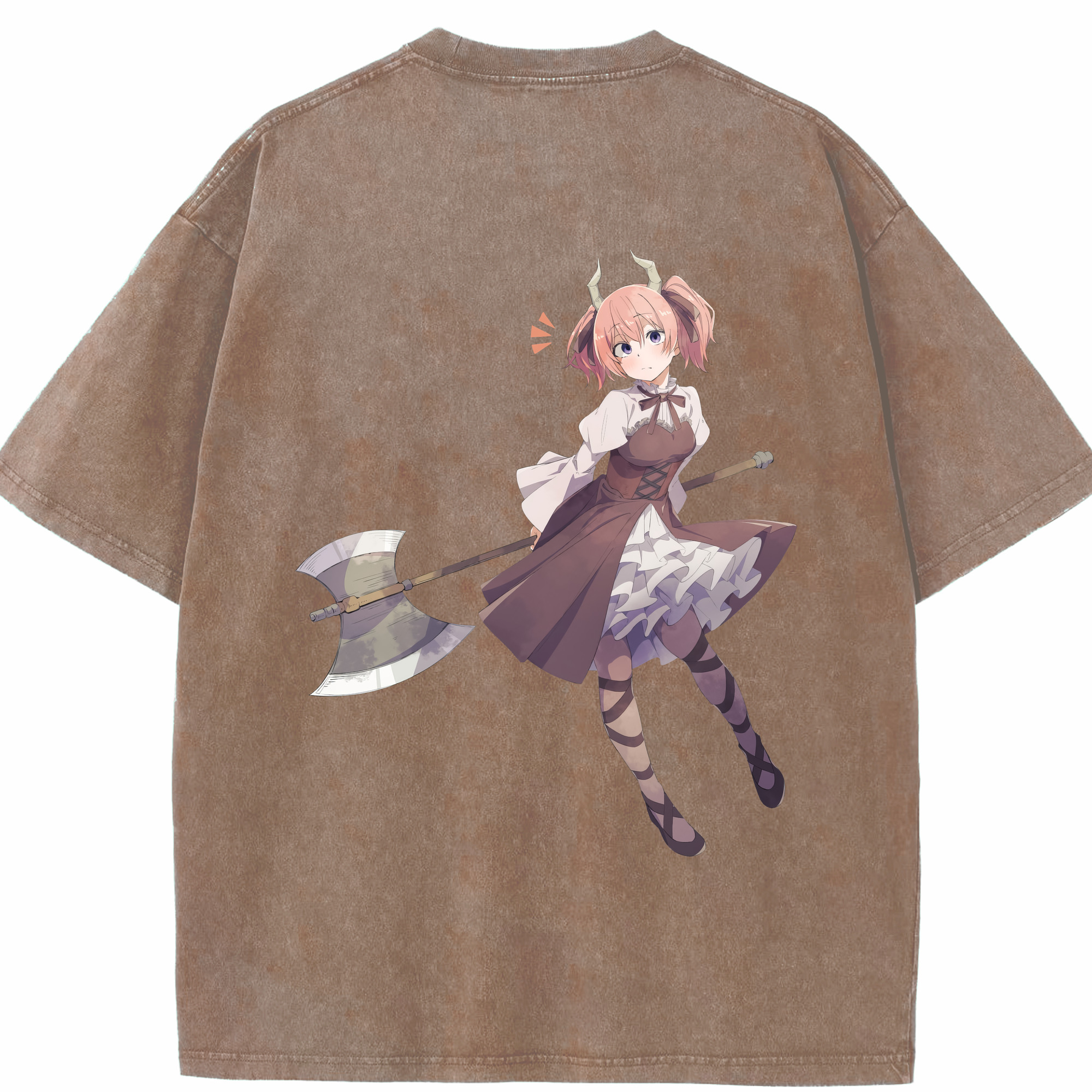 （画像用） 葬送のフリーレン Frieren 綿100% ヴィンテージ風 半袖Tシャツ（背面プリント）