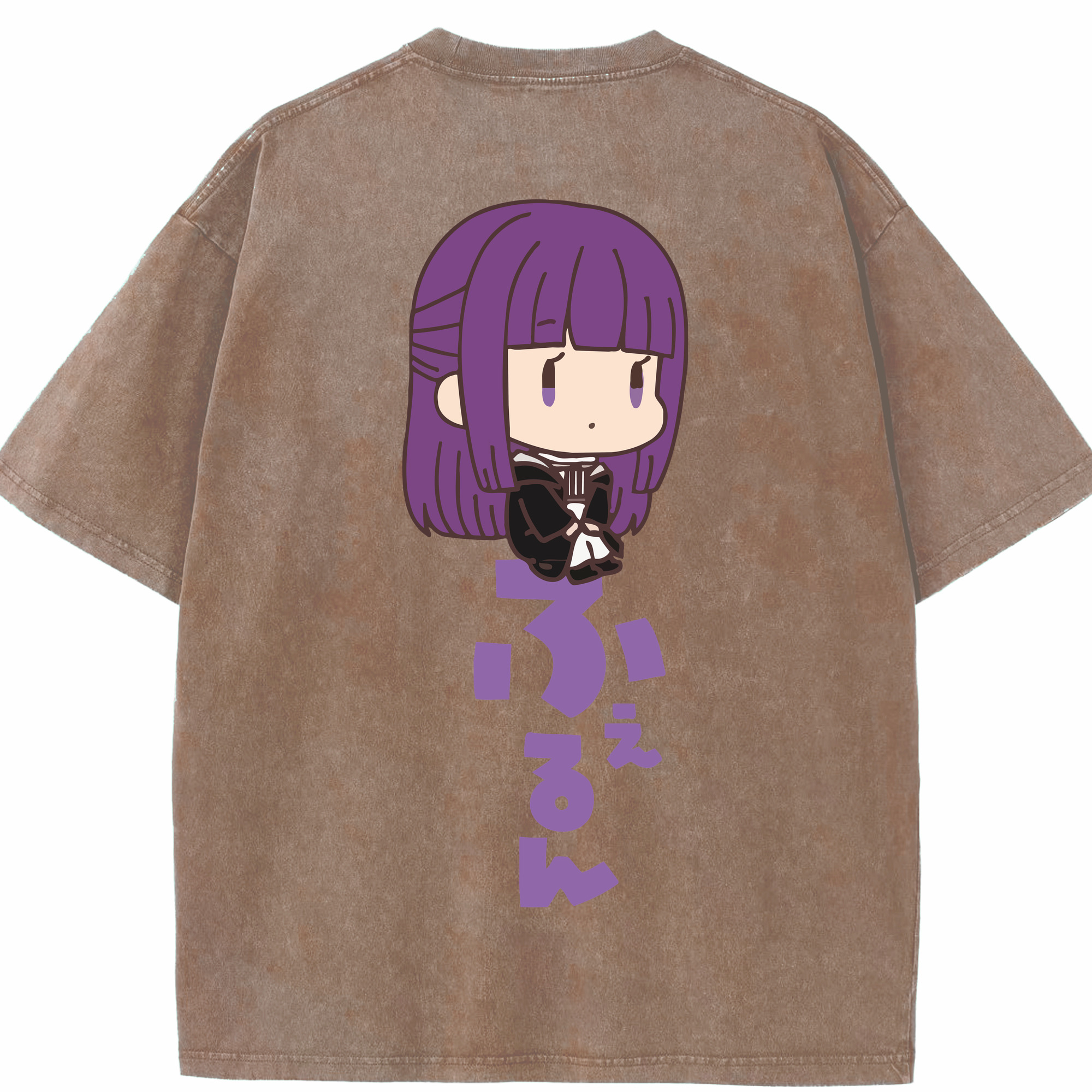 （画像用） 葬送のフリーレン Frieren 綿100% ヴィンテージ風 半袖Tシャツ（背面プリント）