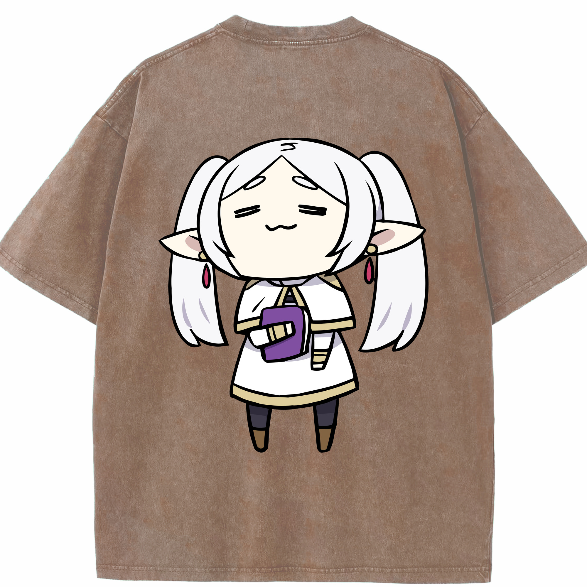 （画像用） 葬送のフリーレン Frieren 綿100% ヴィンテージ風 半袖Tシャツ（背面プリント）