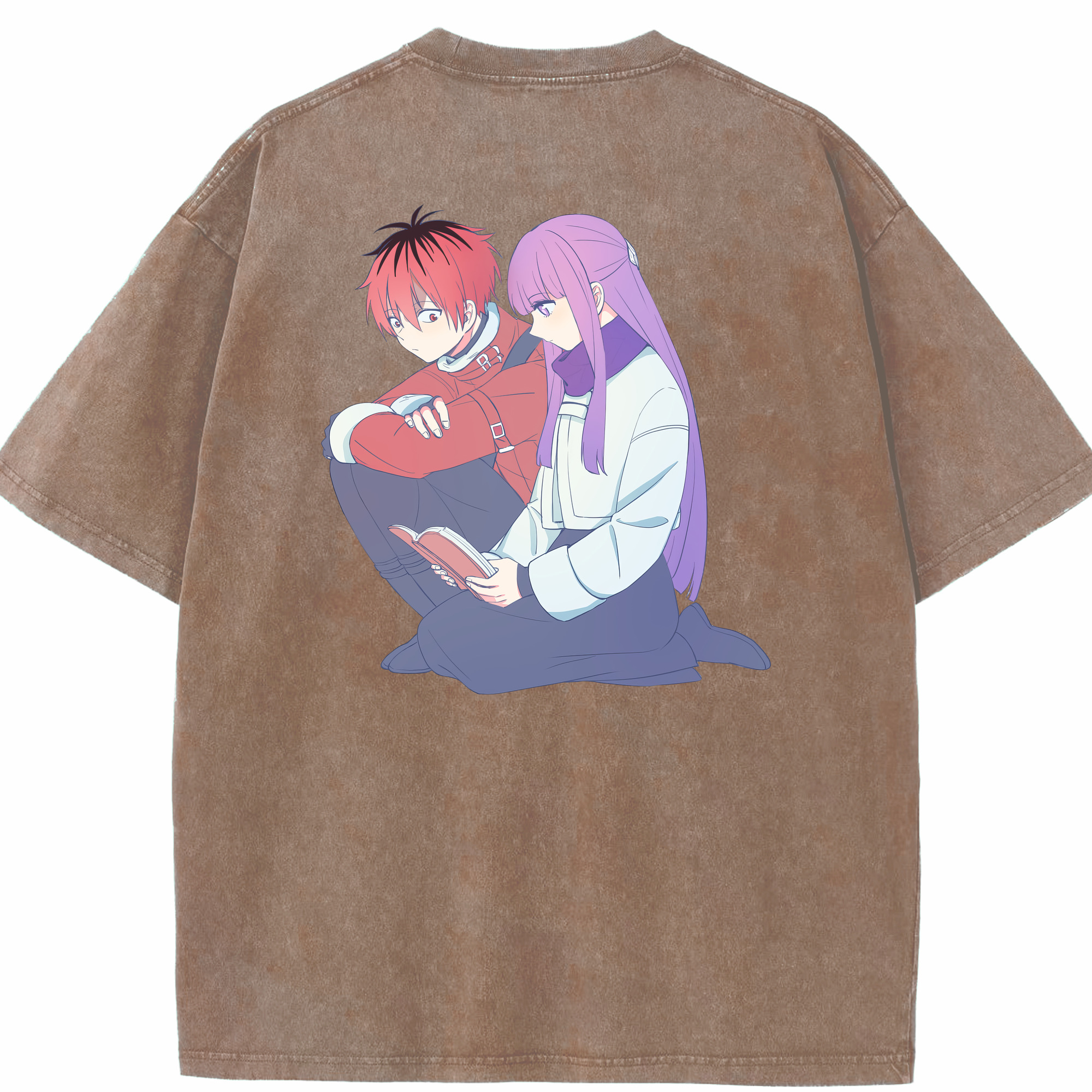（画像用） 葬送のフリーレン Frieren 綿100% ヴィンテージ風 半袖Tシャツ（背面プリント）