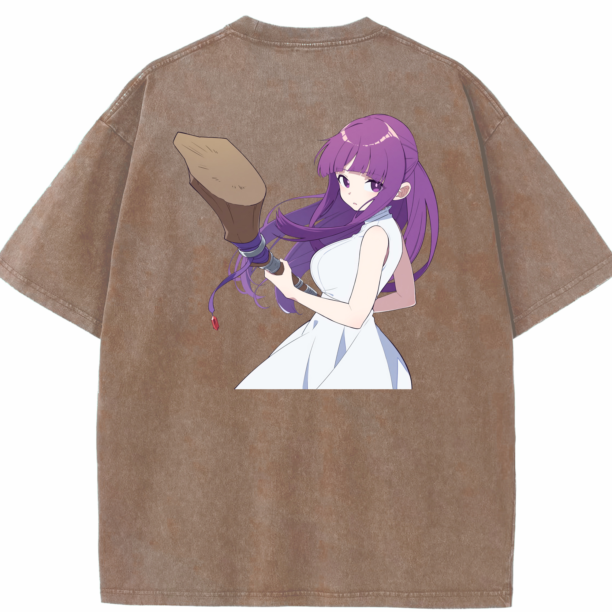 （画像用） 葬送のフリーレン Frieren 綿100% ヴィンテージ風 半袖Tシャツ（背面プリント）