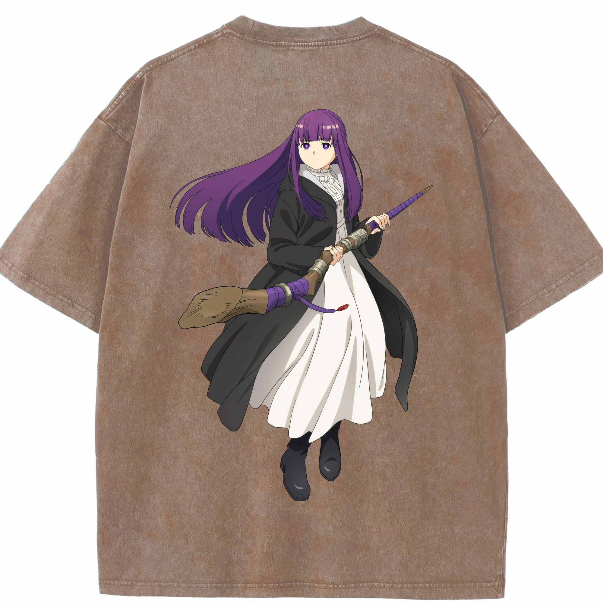 （画像用） 葬送のフリーレン Frieren 綿100% ヴィンテージ風 半袖Tシャツ（背面プリント）