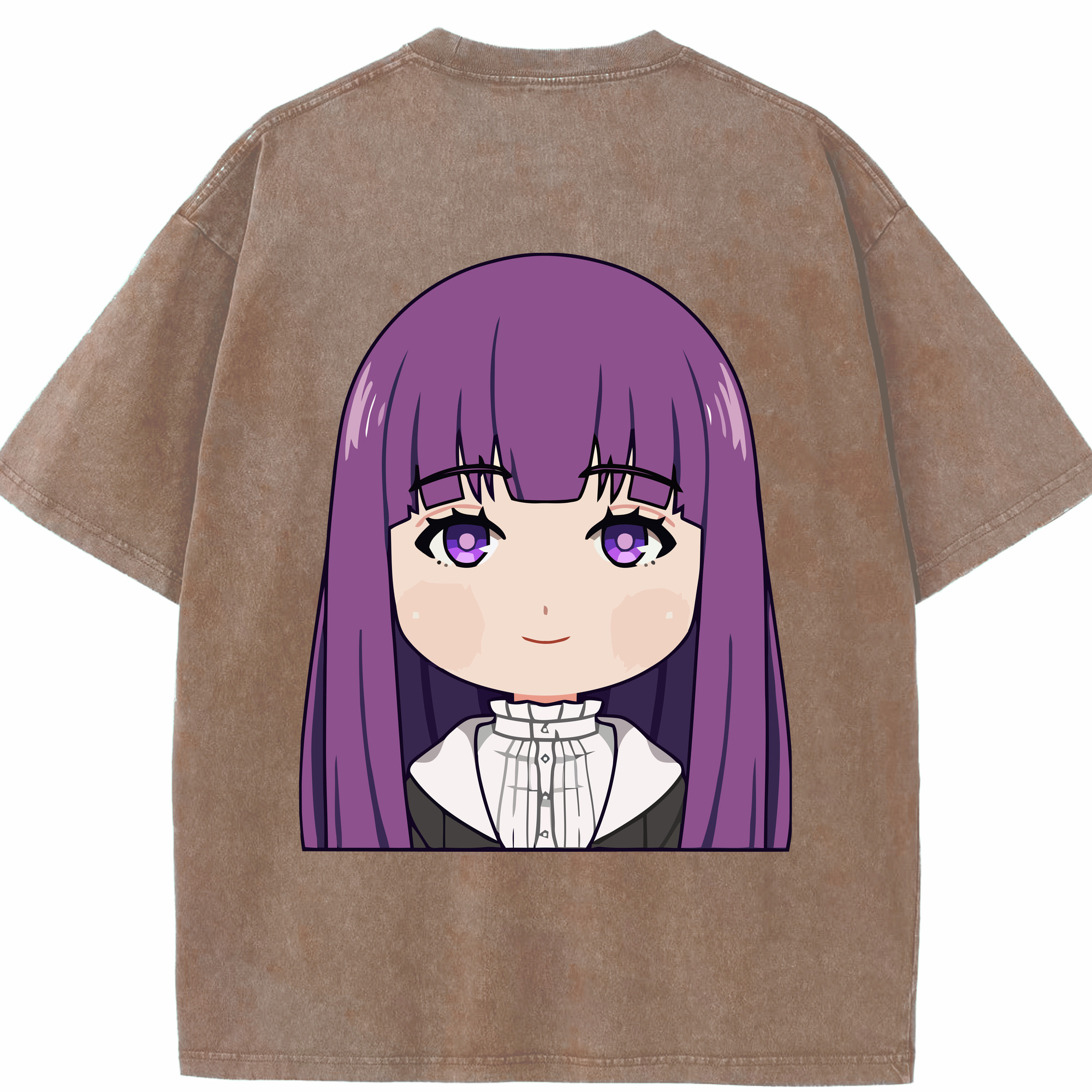 （画像用） 葬送のフリーレン Frieren 綿100% ヴィンテージ風 半袖Tシャツ（背面プリント）