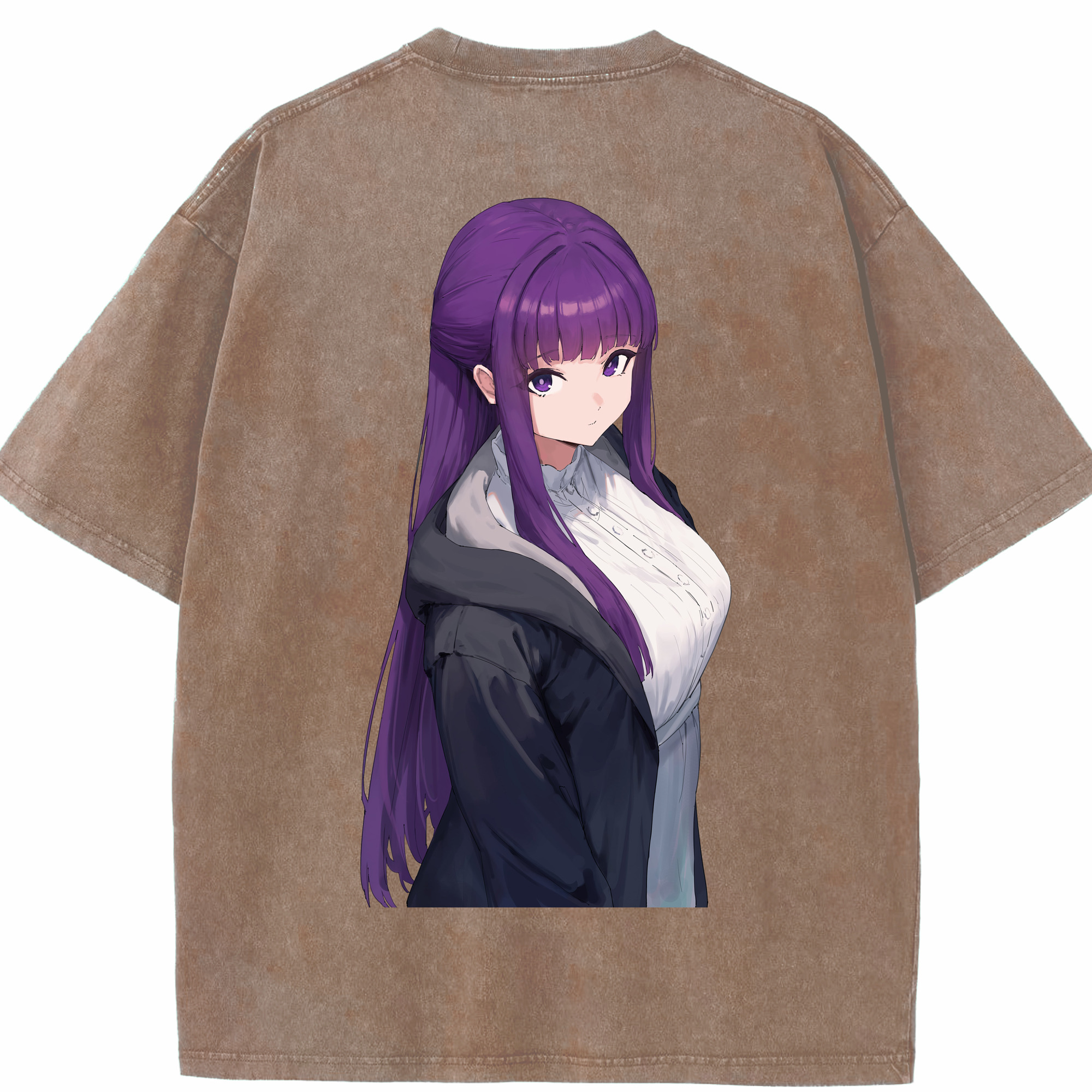 （画像用） 葬送のフリーレン Frieren 綿100% ヴィンテージ風 半袖Tシャツ（背面プリント）