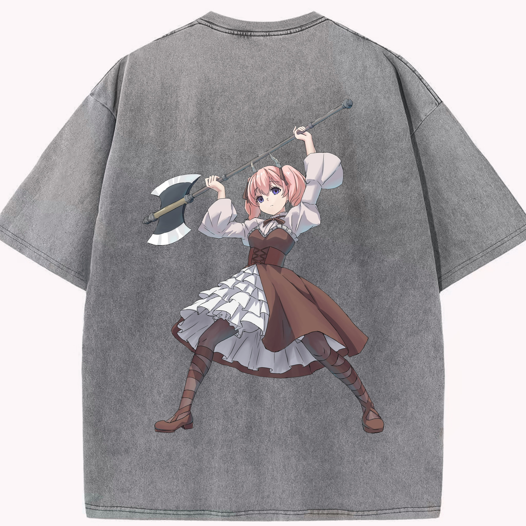 （画像用） 葬送のフリーレン Frieren 綿100% ヴィンテージ風 半袖Tシャツ（背面プリント）