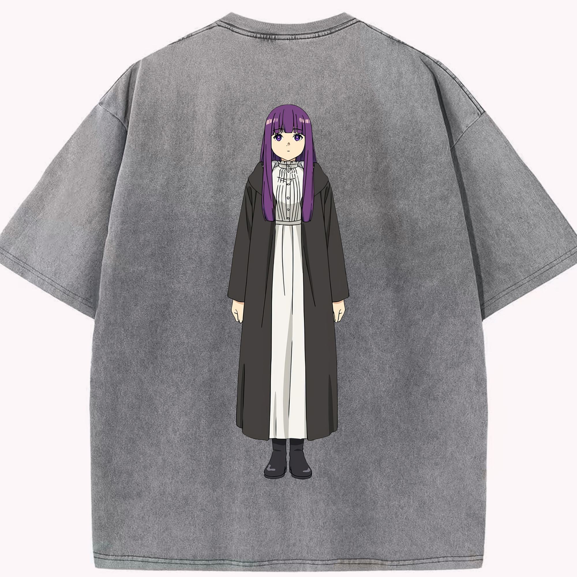（画像用） 葬送のフリーレン Frieren 綿100% ヴィンテージ風 半袖Tシャツ（背面プリント）