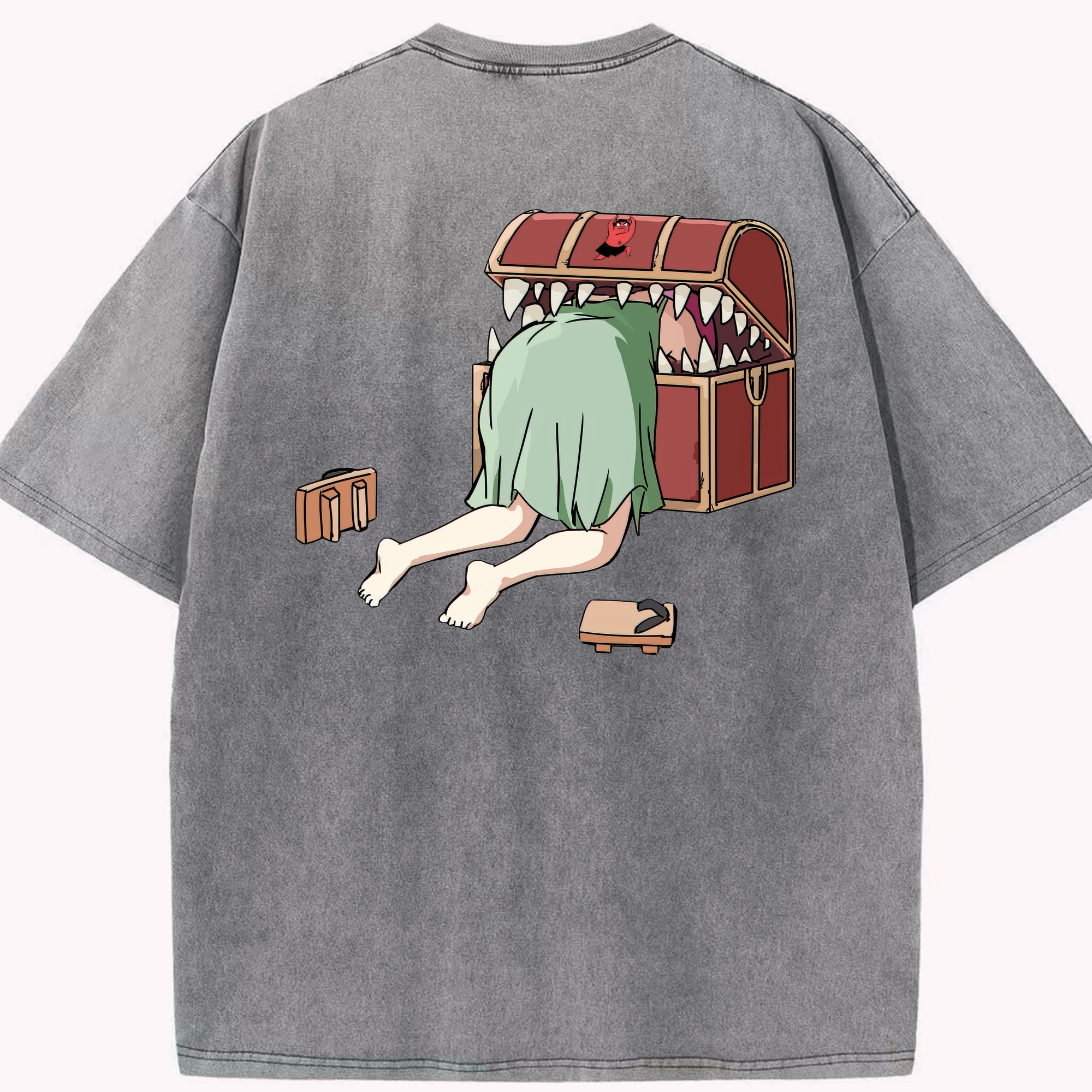 （画像用） 葬送のフリーレン Frieren 綿100% ヴィンテージ風 半袖Tシャツ（背面プリント）