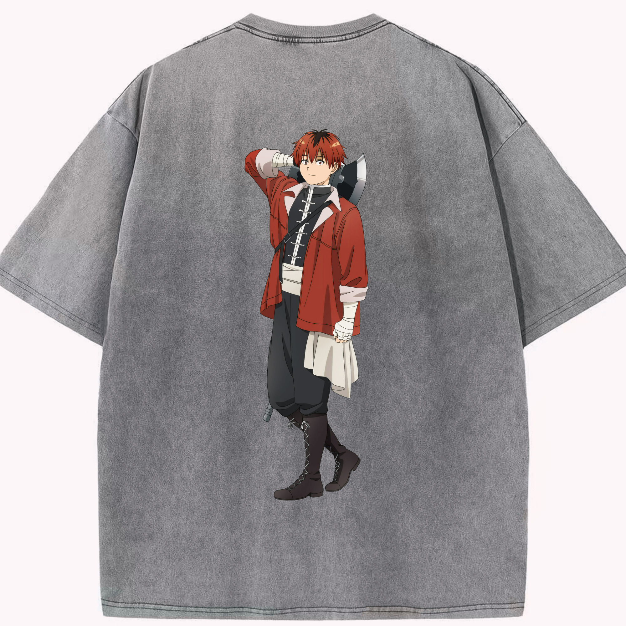 （画像用） 葬送のフリーレン Frieren 綿100% ヴィンテージ風 半袖Tシャツ（背面プリント）