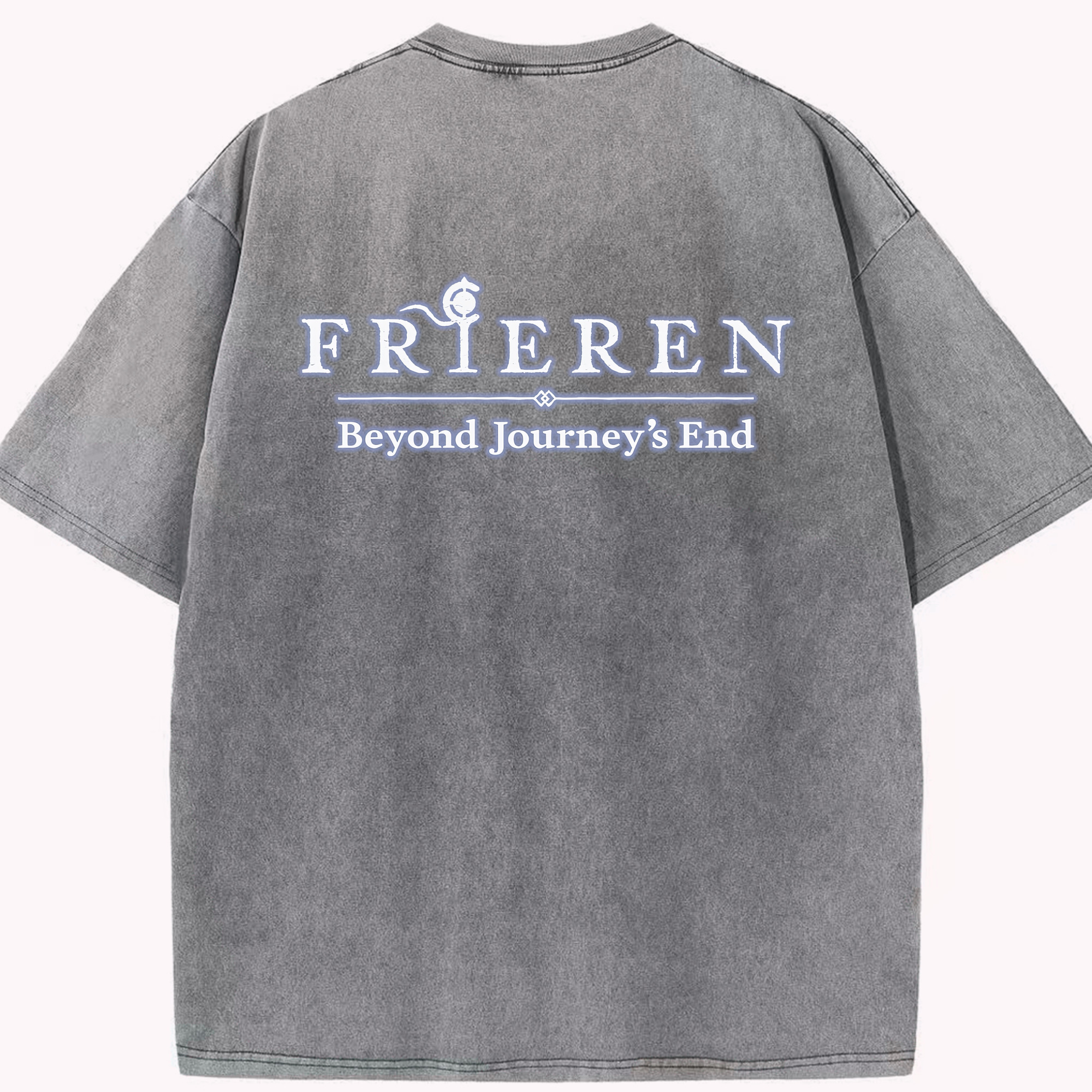 （画像用） 葬送のフリーレン Frieren 綿100% ヴィンテージ風 半袖Tシャツ（背面プリント）