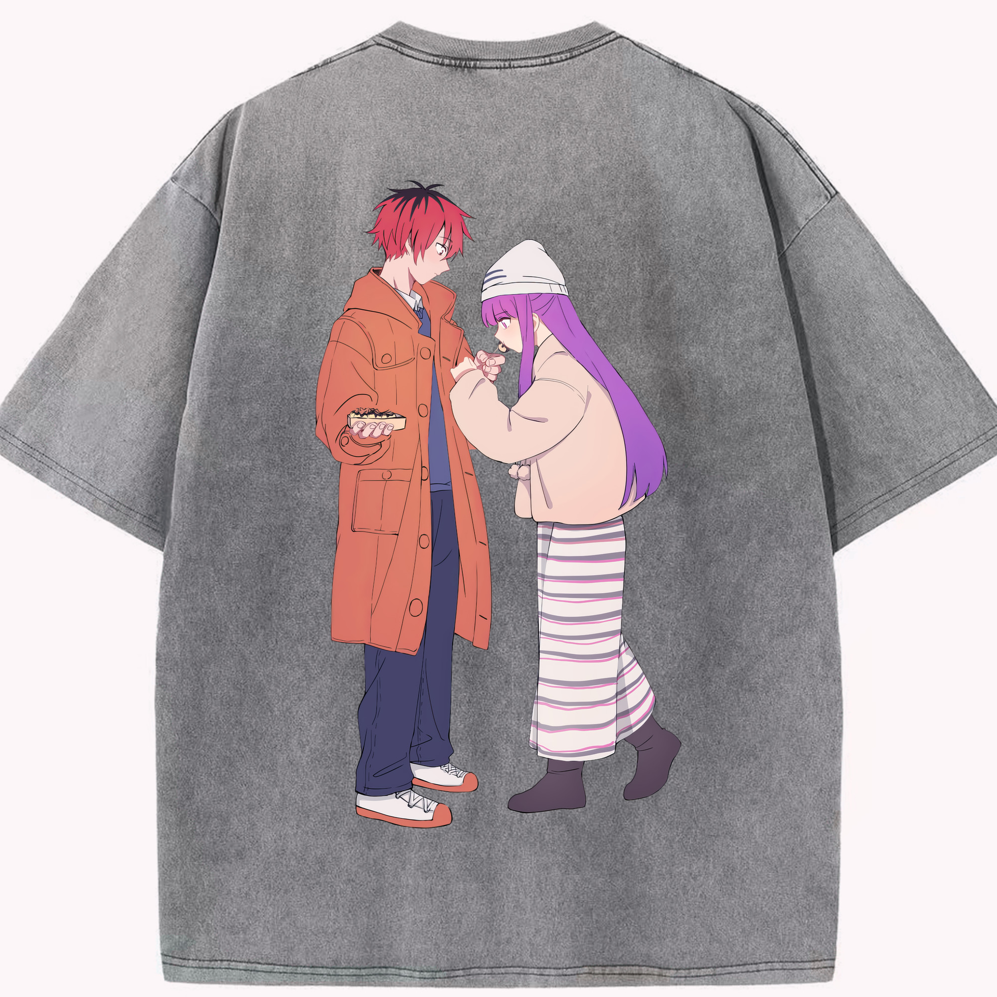 （画像用） 葬送のフリーレン Frieren 綿100% ヴィンテージ風 半袖Tシャツ（背面プリント）