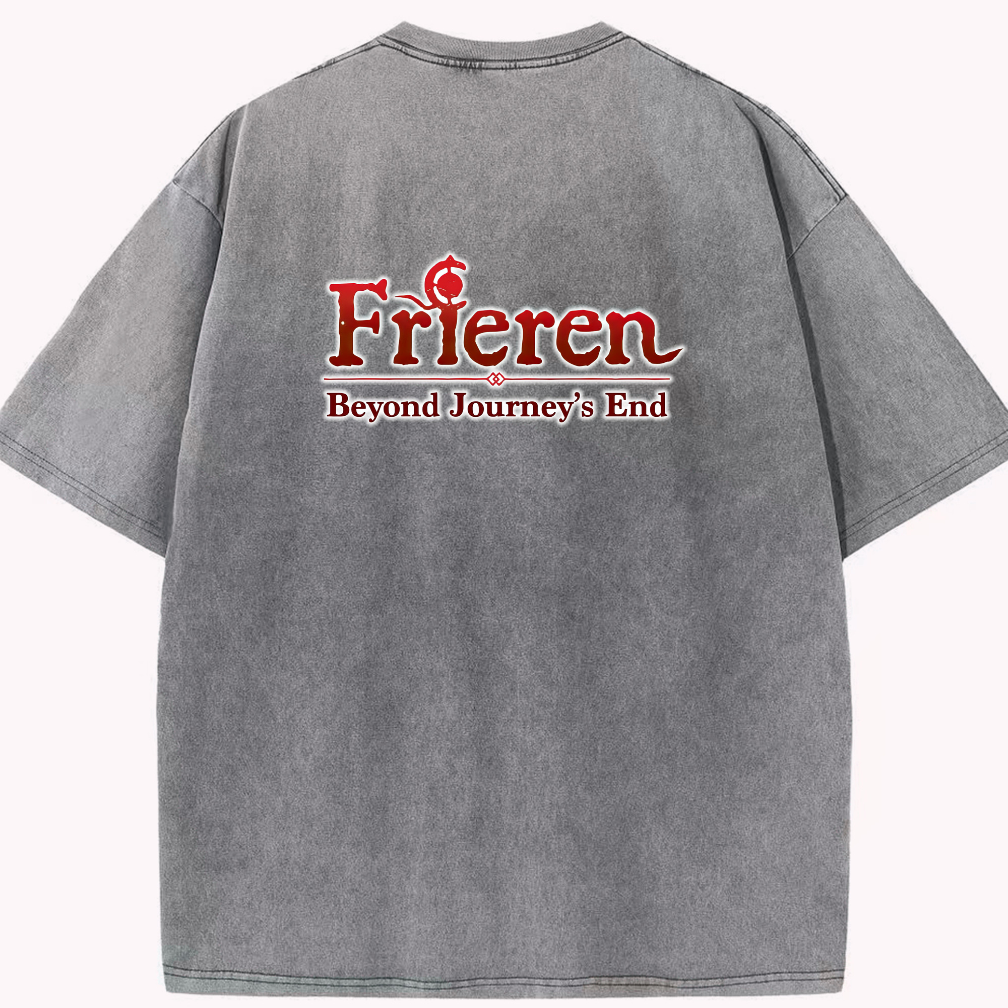（画像用） 葬送のフリーレン Frieren 綿100% ヴィンテージ風 半袖Tシャツ（背面プリント）