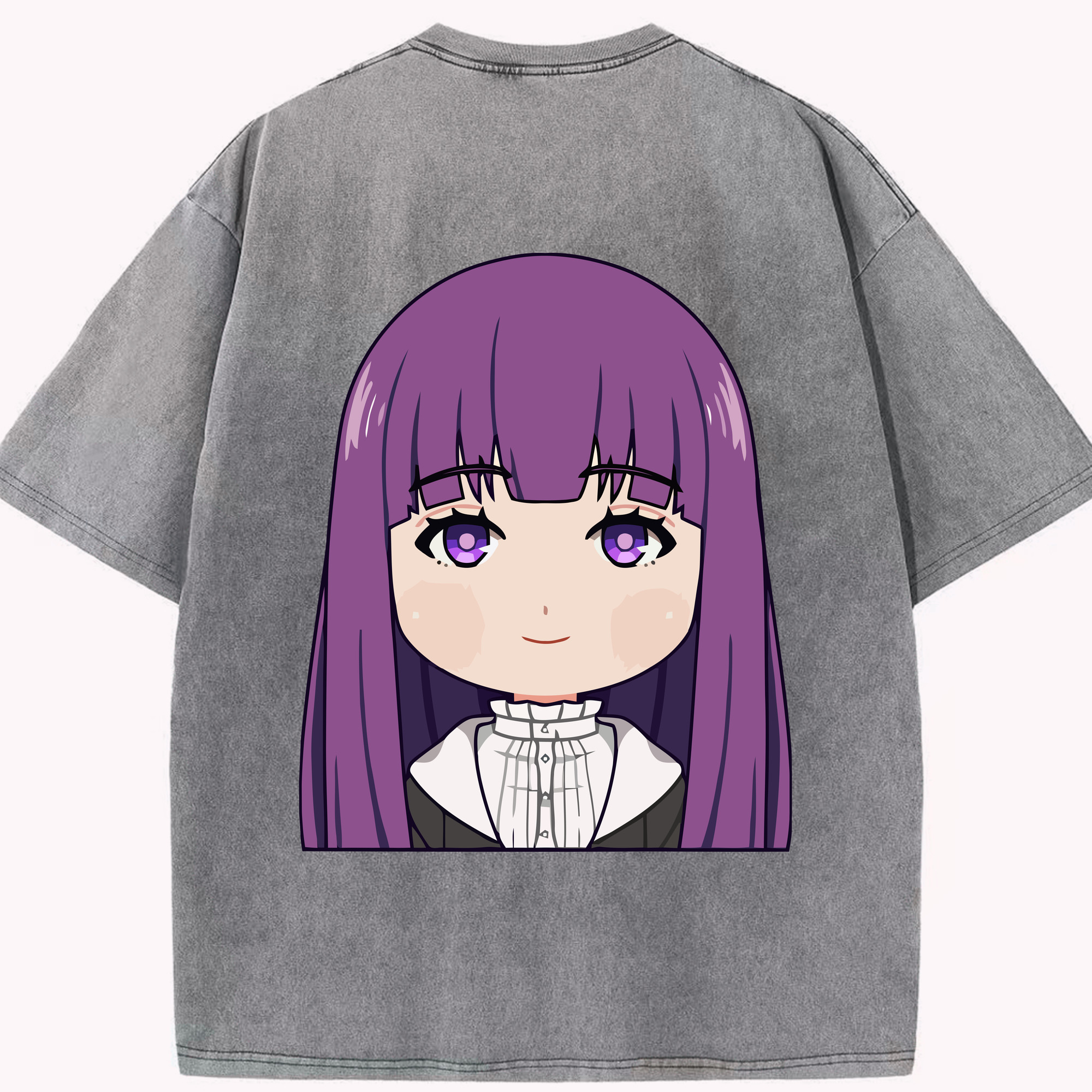 （画像用） 葬送のフリーレン Frieren 綿100% ヴィンテージ風 半袖Tシャツ（背面プリント）