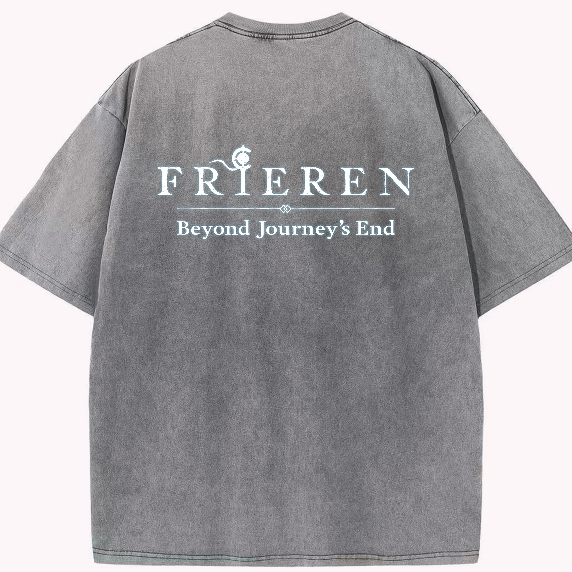 （画像用） 葬送のフリーレン Frieren 綿100% ヴィンテージ風 半袖Tシャツ（背面プリント）