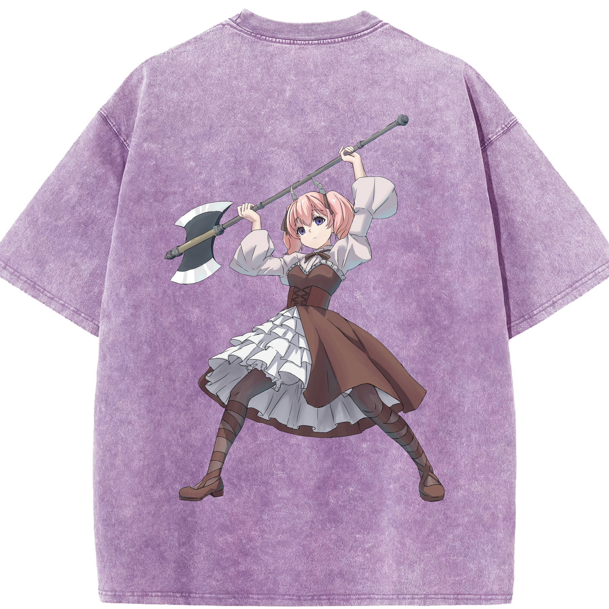 （画像用） 葬送のフリーレン Frieren 綿100% ヴィンテージ風 半袖Tシャツ（背面プリント）