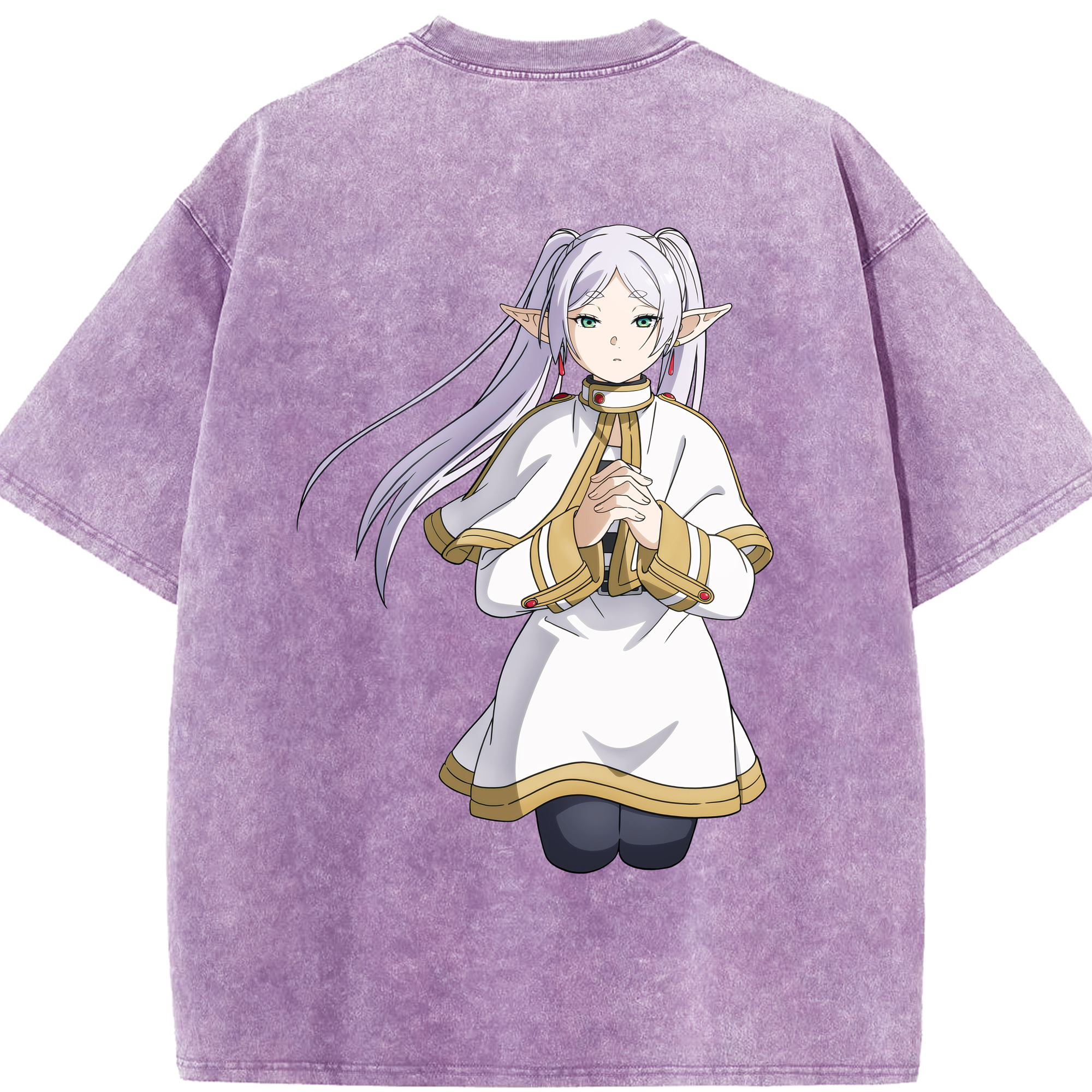 （画像用） 葬送のフリーレン Frieren 綿100% ヴィンテージ風 半袖Tシャツ（背面プリント）