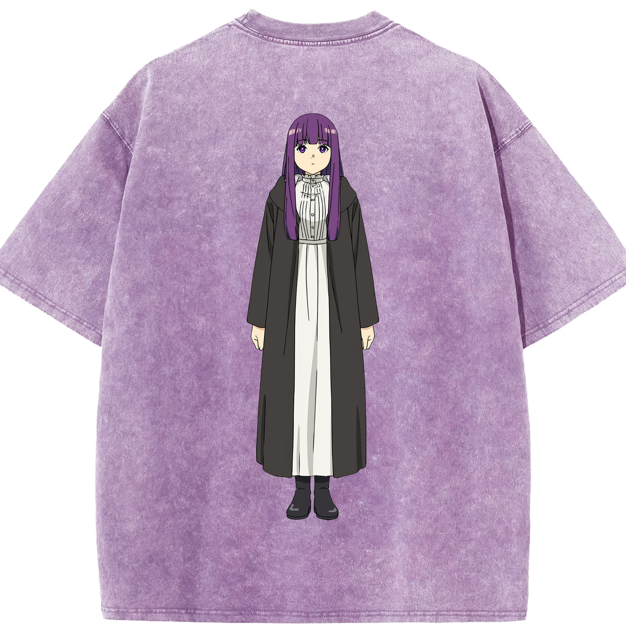 （画像用） 葬送のフリーレン Frieren 綿100% ヴィンテージ風 半袖Tシャツ（背面プリント）