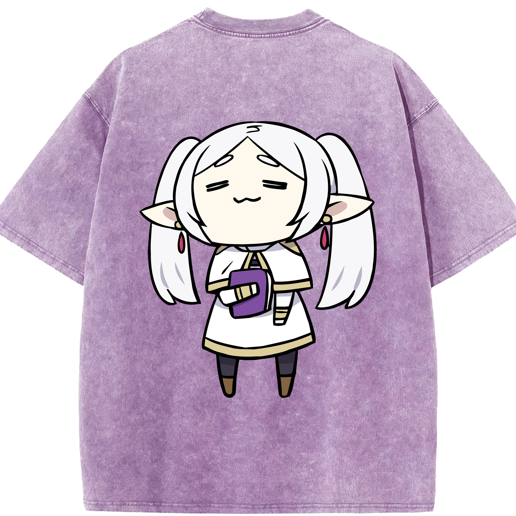 （画像用） 葬送のフリーレン Frieren 綿100% ヴィンテージ風 半袖Tシャツ（背面プリント）