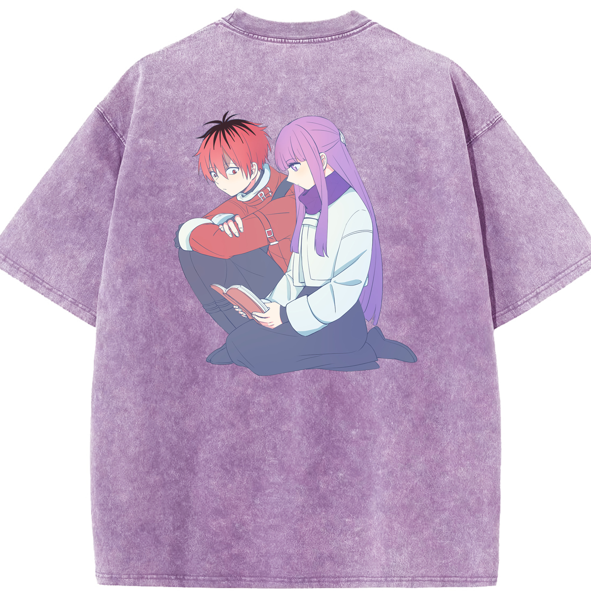 （画像用） 葬送のフリーレン Frieren 綿100% ヴィンテージ風 半袖Tシャツ（背面プリント）