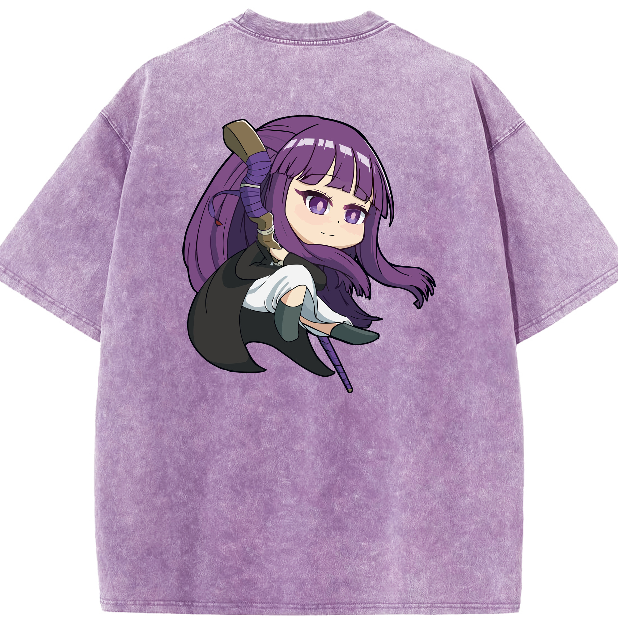（画像用） 葬送のフリーレン Frieren 綿100% ヴィンテージ風 半袖Tシャツ（背面プリント）