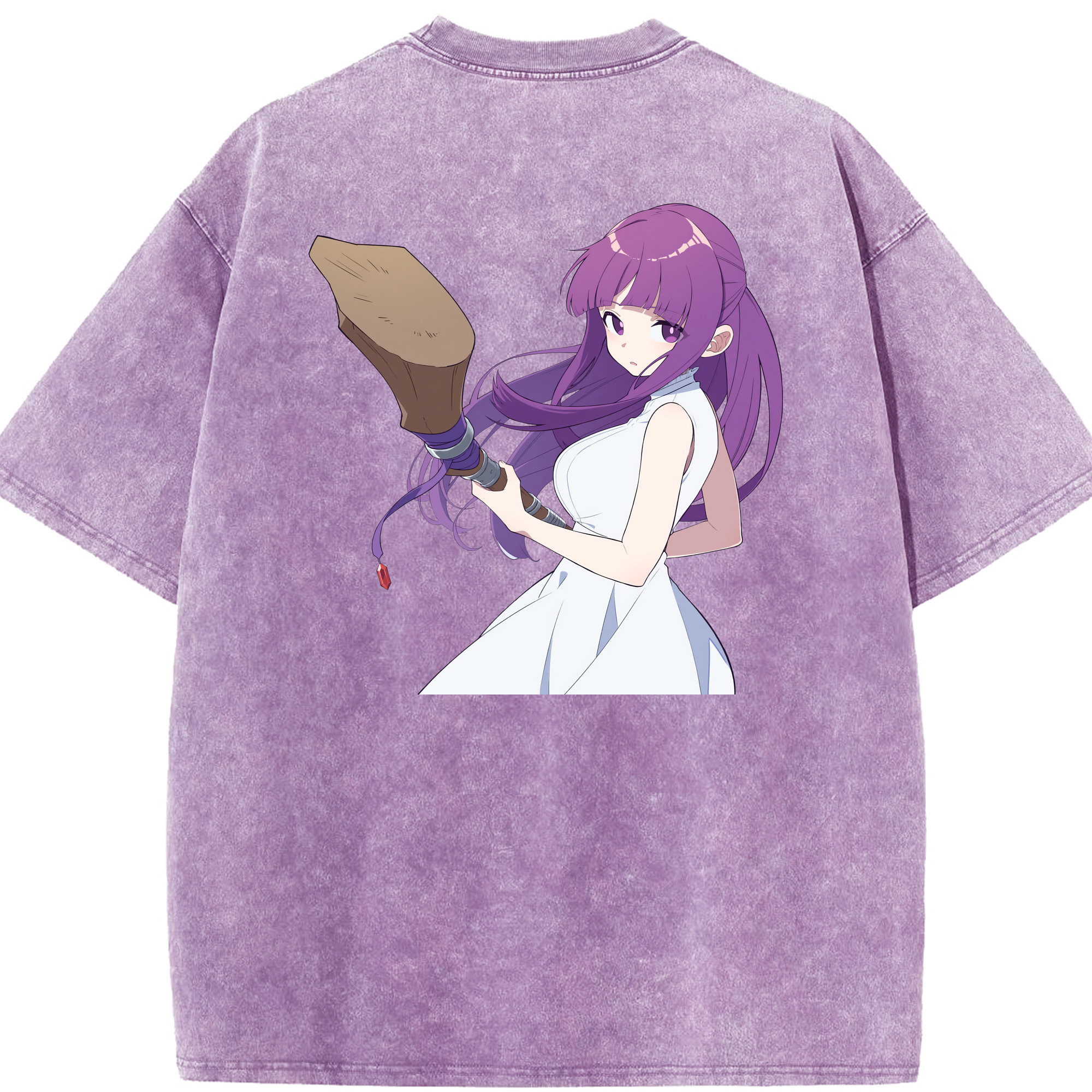 （画像用） 葬送のフリーレン Frieren 綿100% ヴィンテージ風 半袖Tシャツ（背面プリント）