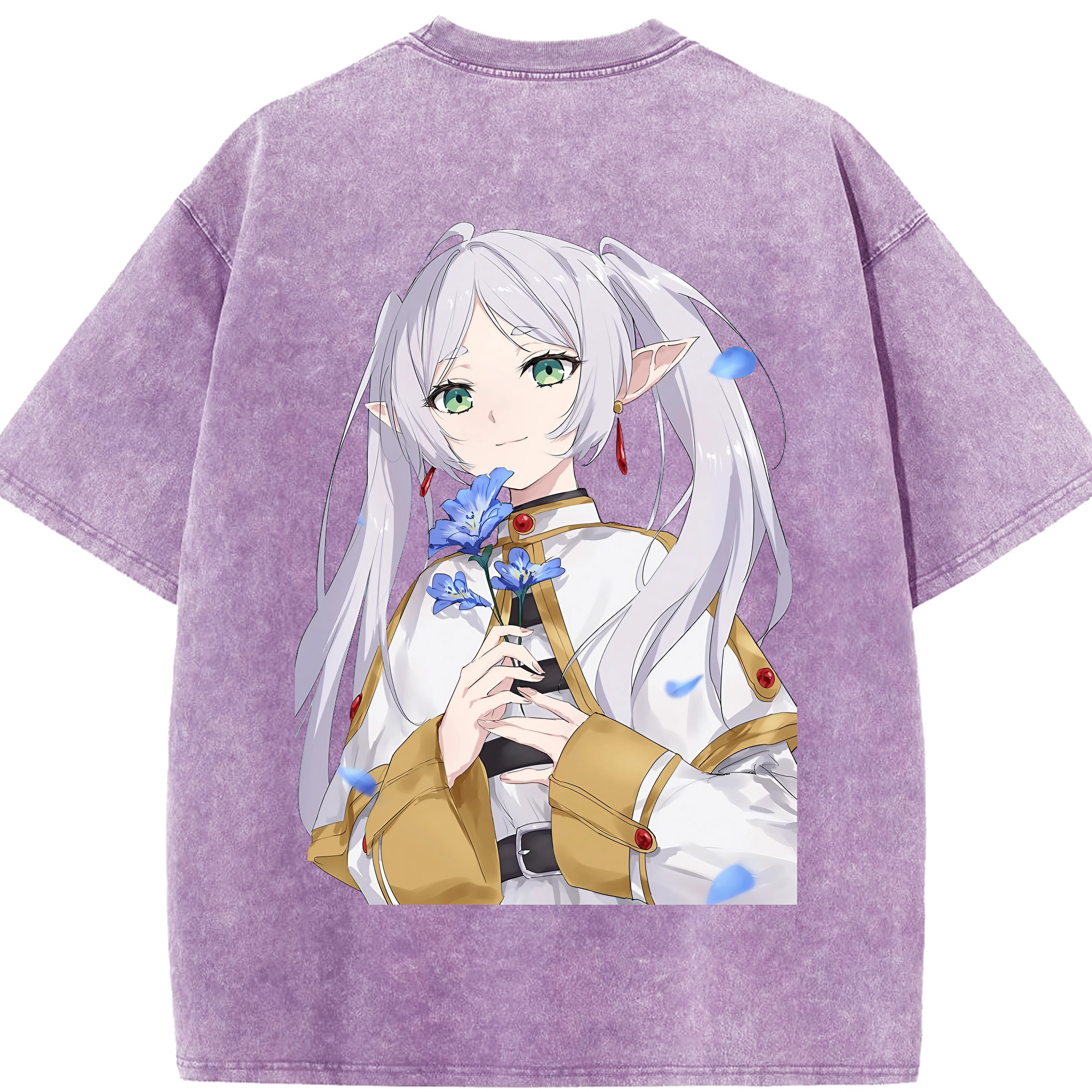 （画像用） 葬送のフリーレン Frieren 綿100% ヴィンテージ風 半袖Tシャツ（背面プリント）