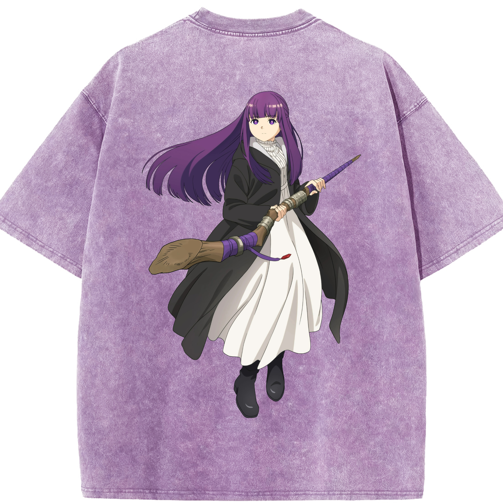 （画像用） 葬送のフリーレン Frieren 綿100% ヴィンテージ風 半袖Tシャツ（背面プリント）