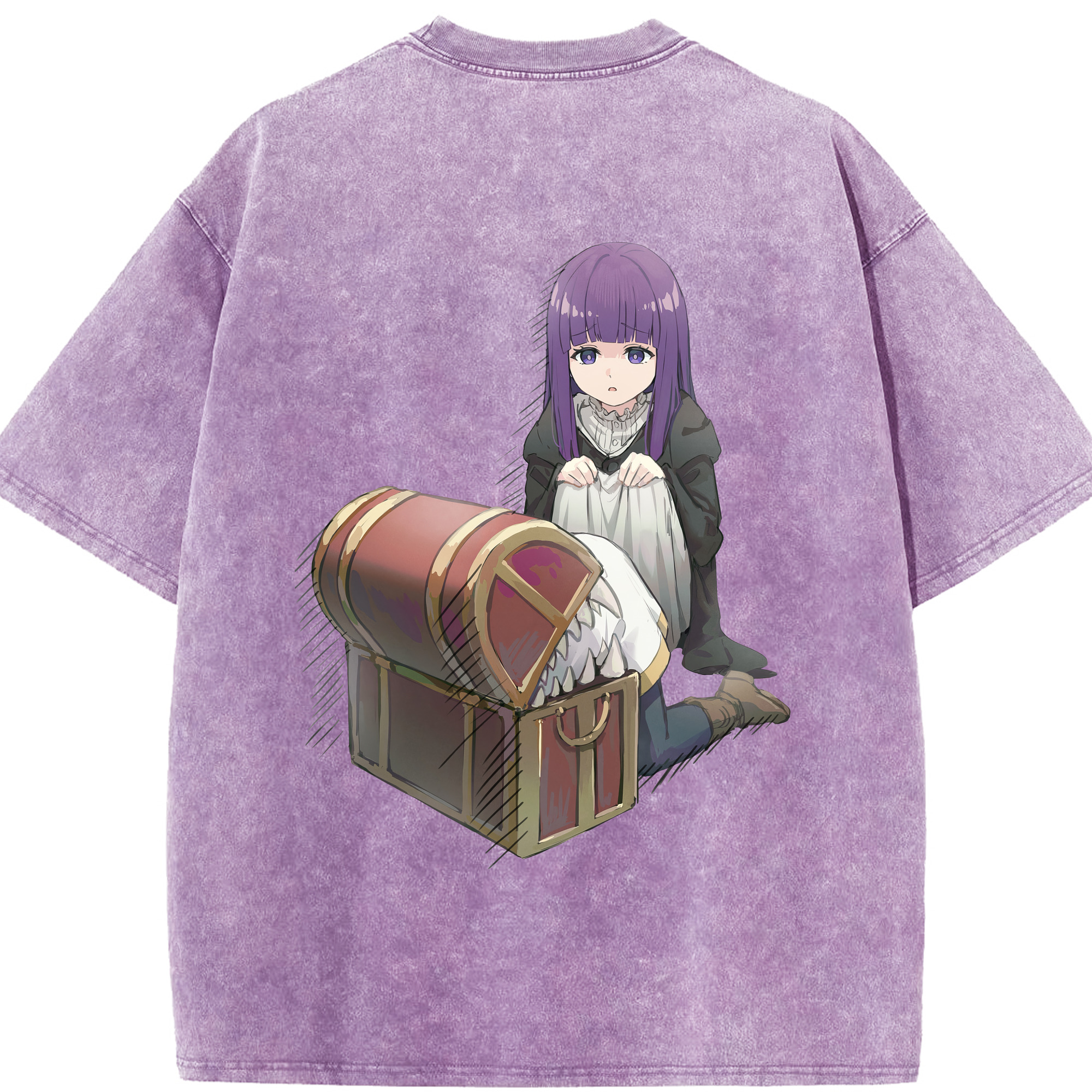 （画像用） 葬送のフリーレン Frieren 綿100% ヴィンテージ風 半袖Tシャツ（背面プリント）