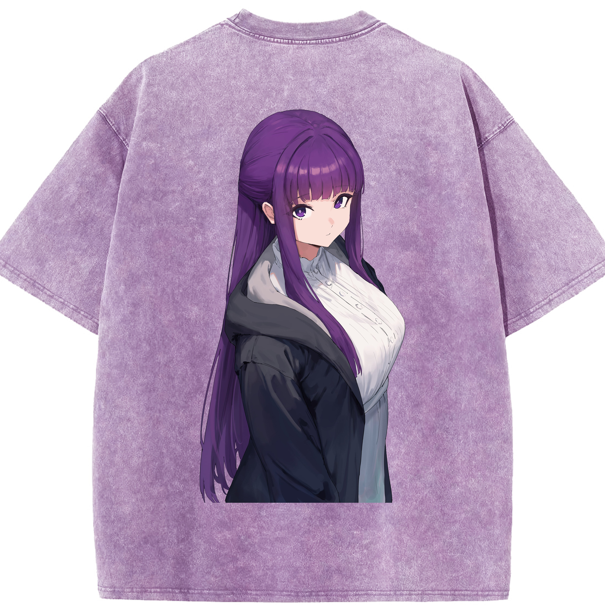 （画像用） 葬送のフリーレン Frieren 綿100% ヴィンテージ風 半袖Tシャツ（背面プリント）