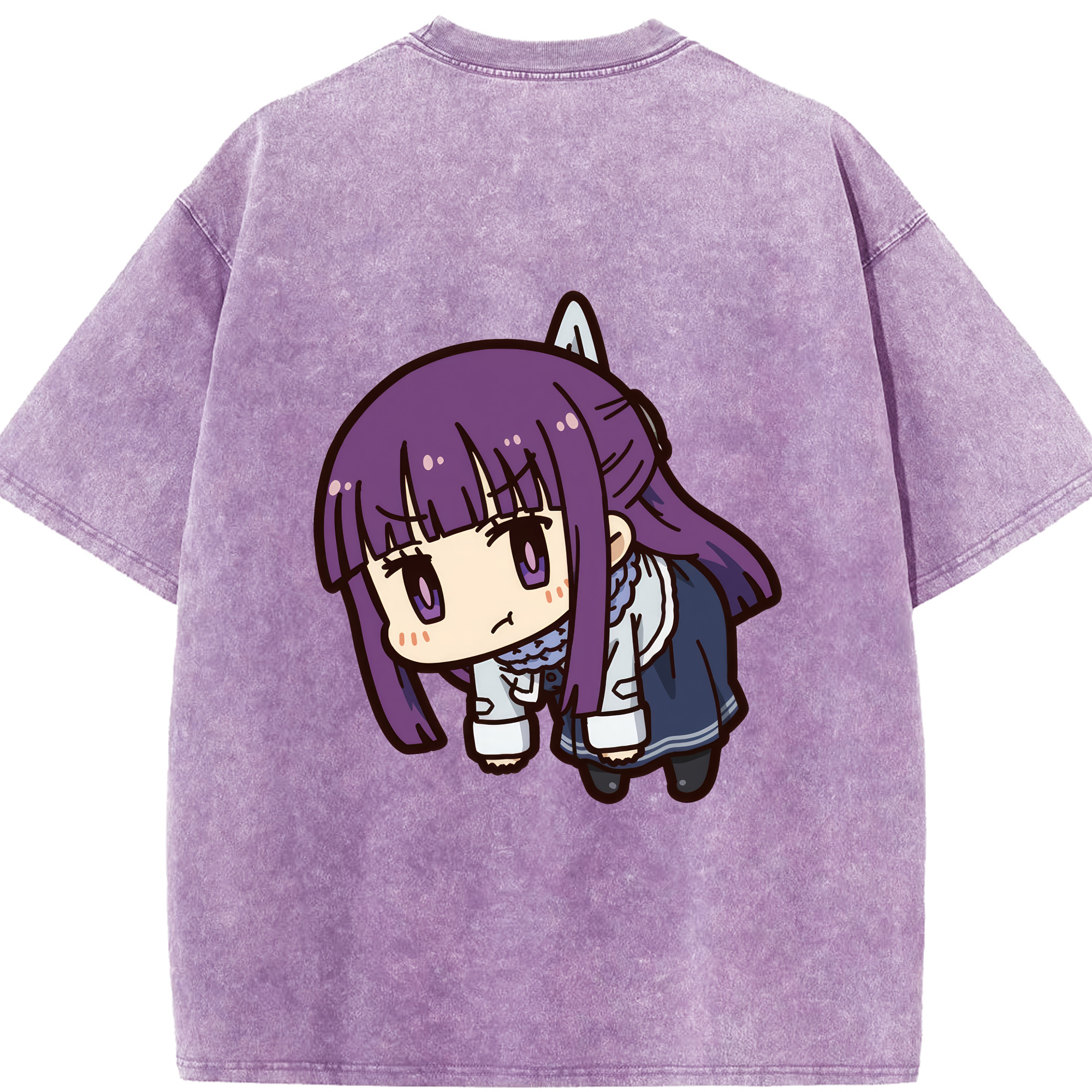 （画像用） 葬送のフリーレン Frieren 綿100% ヴィンテージ風 半袖Tシャツ（背面プリント）