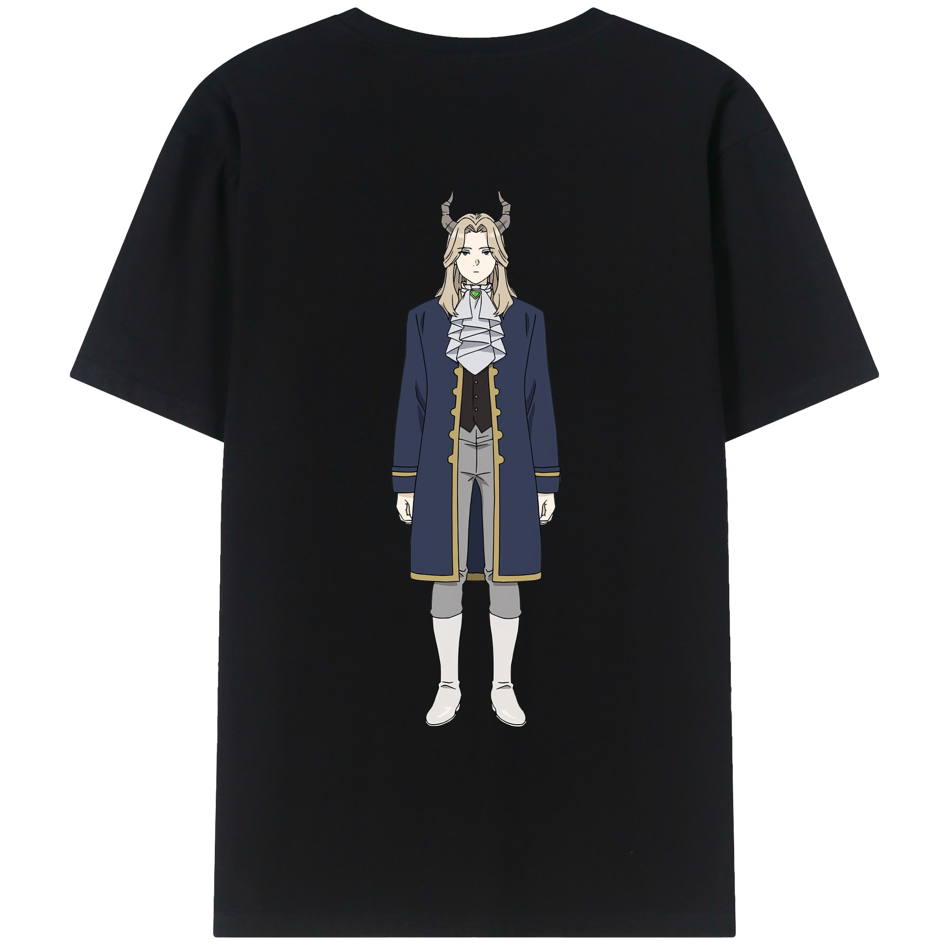 （画像用） 葬送のフリーレン Frieren 綿100％ メンズ半袖Tシャツ（バックプリント） 通気性