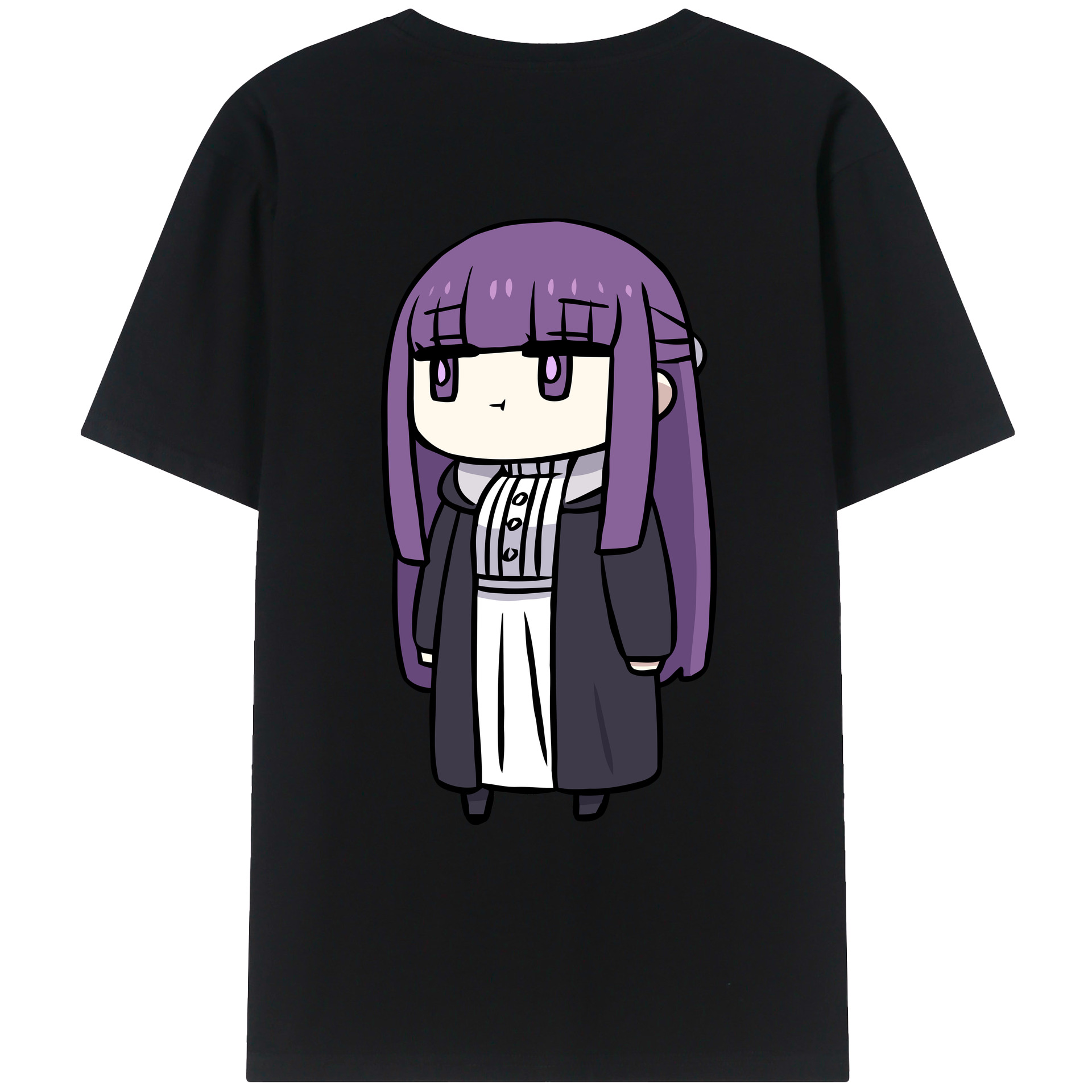 （画像用） 葬送のフリーレン Frieren 綿100％ メンズ半袖Tシャツ（バックプリント） 通気性