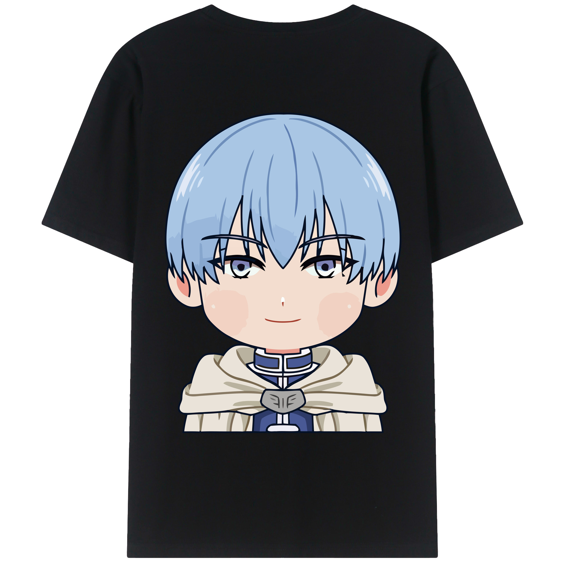 （画像用） 葬送のフリーレン Frieren 綿100％ メンズ半袖Tシャツ（バックプリント） 通気性