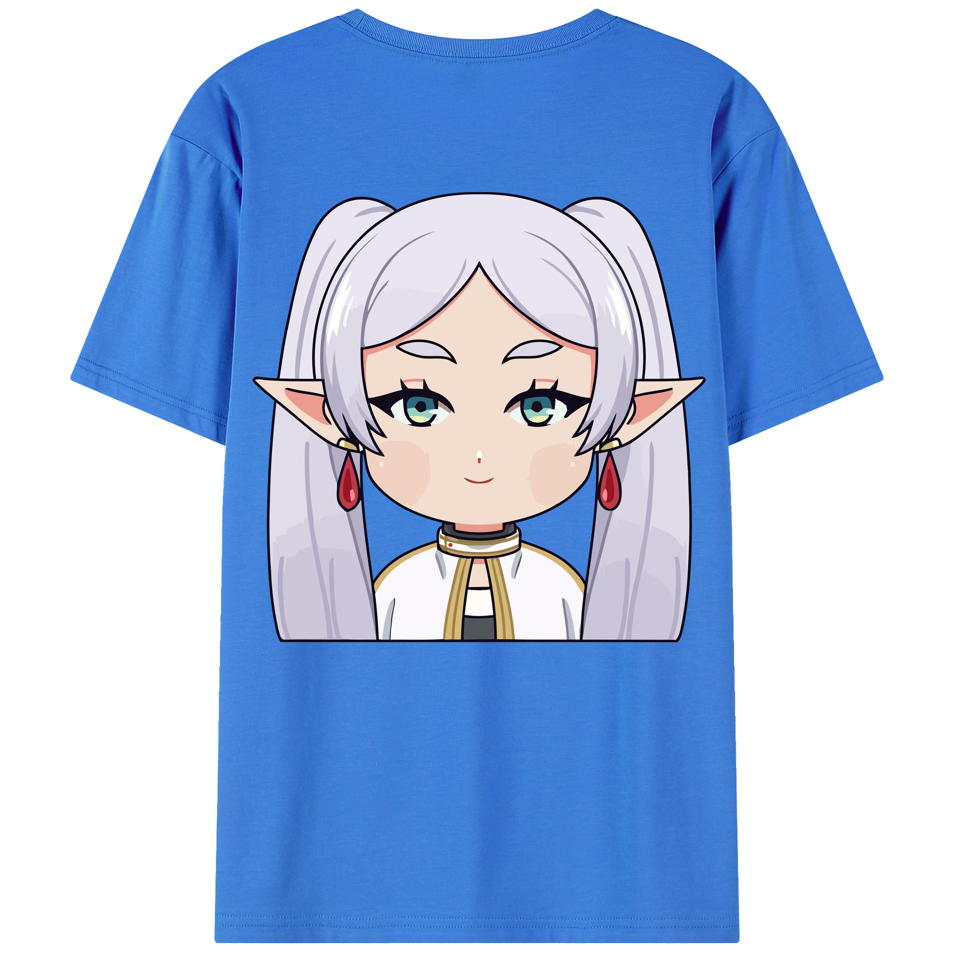 （画像用） 葬送のフリーレン Frieren 綿100％ メンズ半袖Tシャツ（バックプリント） 通気性