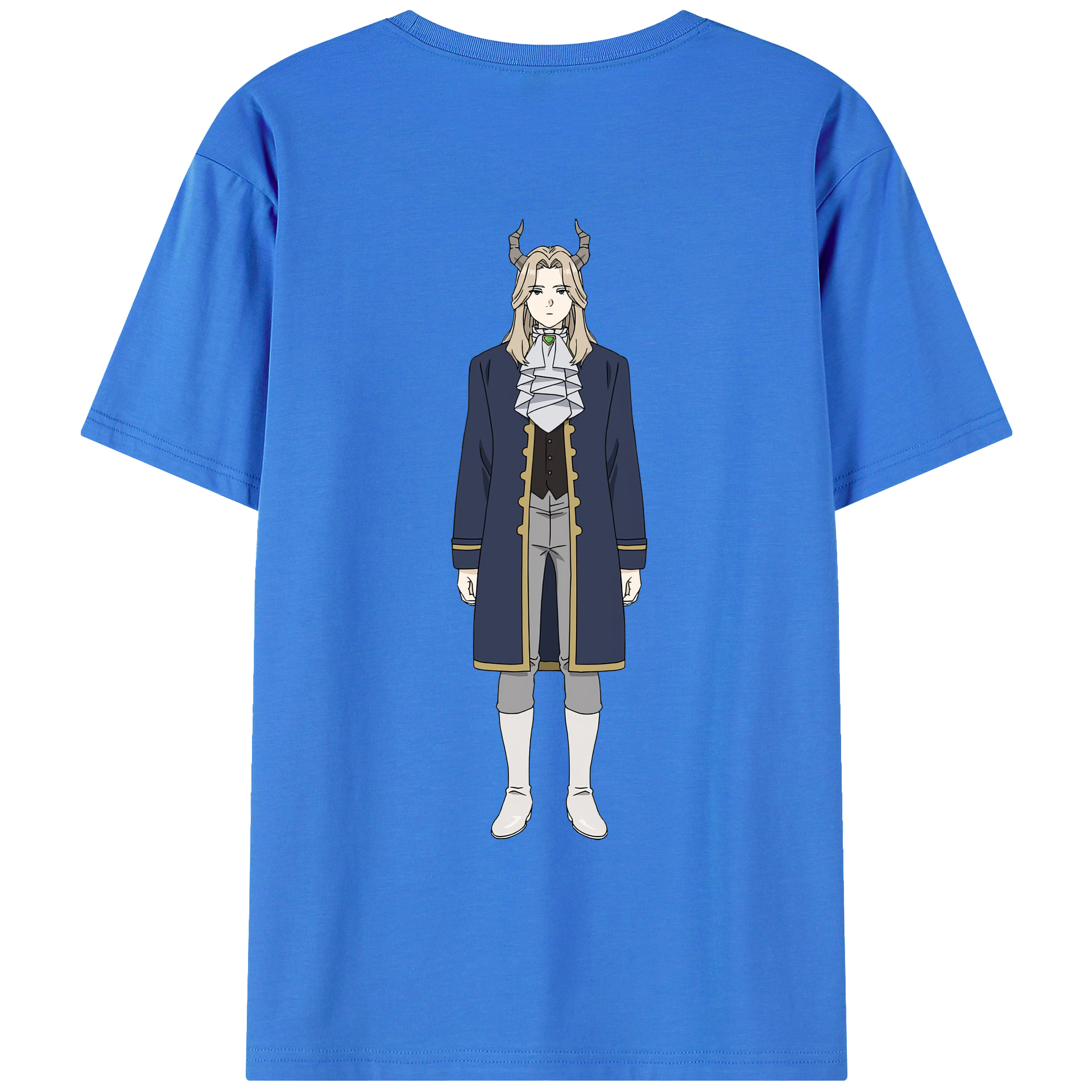 （画像用） 葬送のフリーレン Frieren 綿100％ メンズ半袖Tシャツ（バックプリント） 通気性