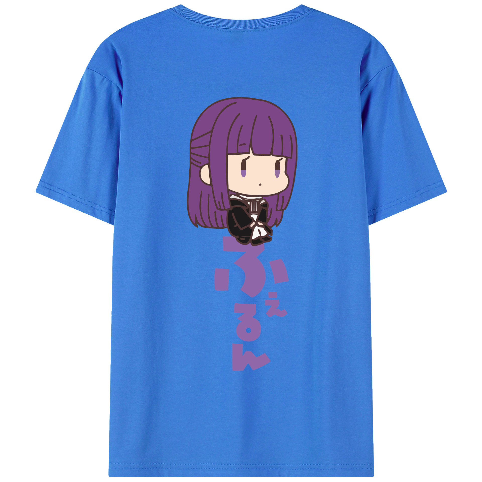 （画像用） 葬送のフリーレン Frieren 綿100％ メンズ半袖Tシャツ（バックプリント） 通気性
