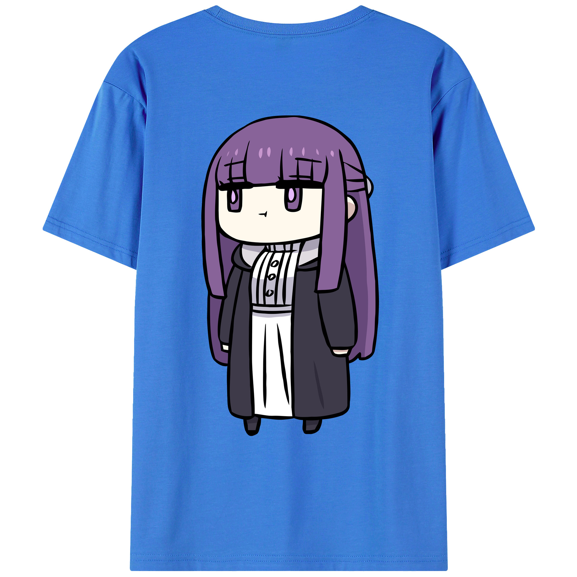 （画像用） 葬送のフリーレン Frieren 綿100％ メンズ半袖Tシャツ（バックプリント） 通気性