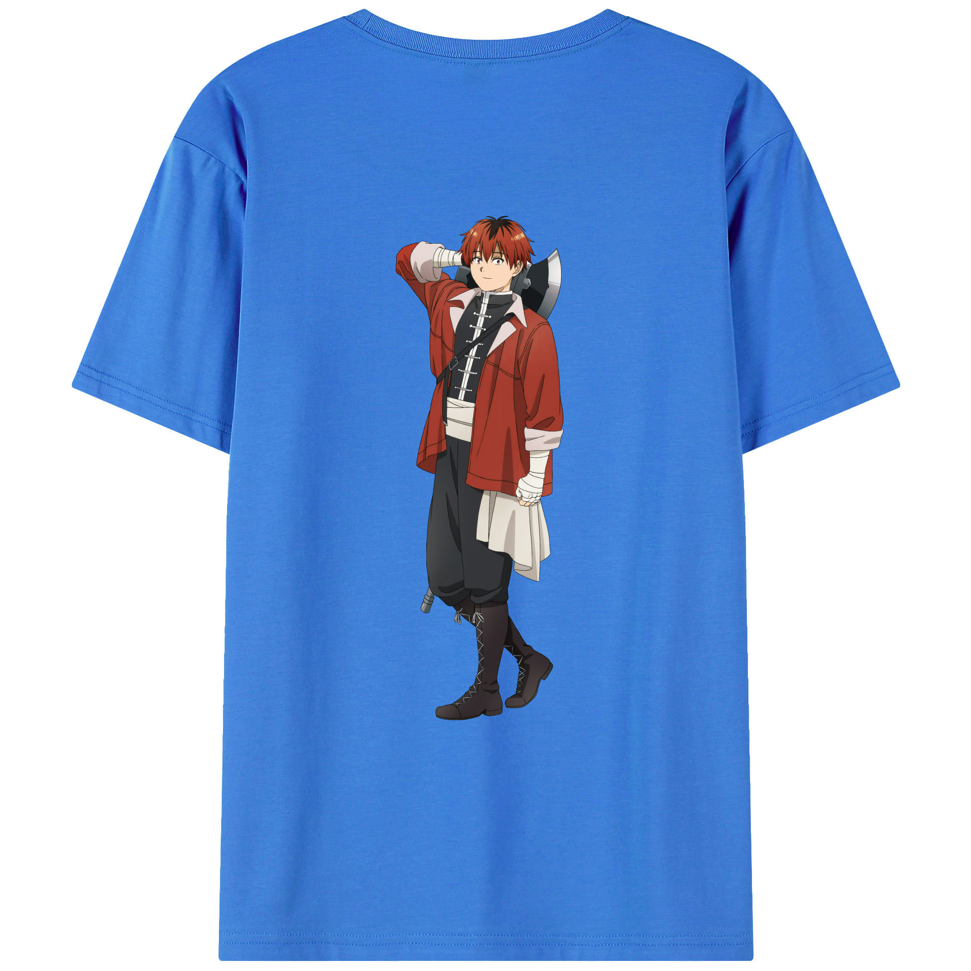 （画像用） 葬送のフリーレン Frieren 綿100％ メンズ半袖Tシャツ（バックプリント） 通気性