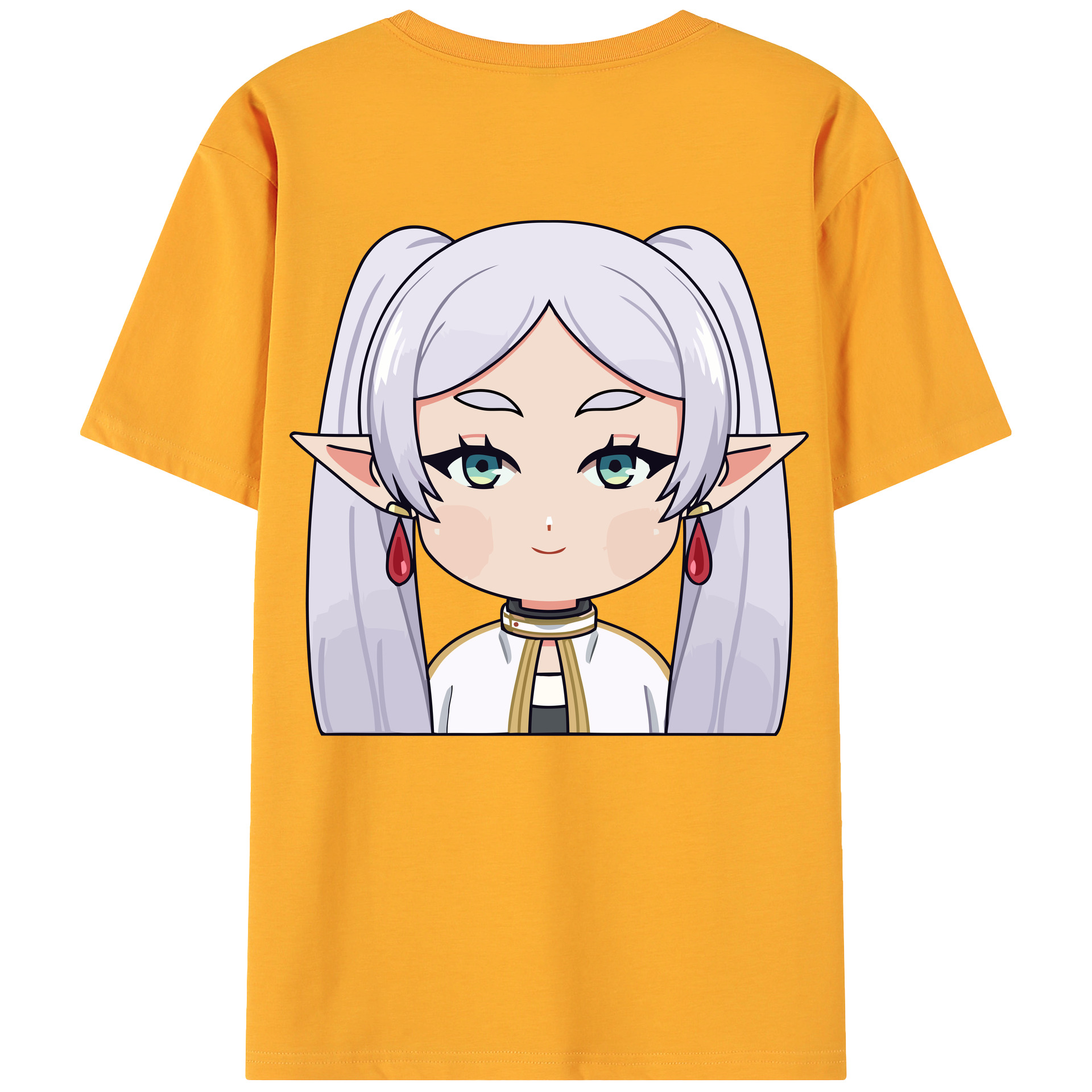 （画像用） 葬送のフリーレン Frieren 綿100％ メンズ半袖Tシャツ（バックプリント） 通気性