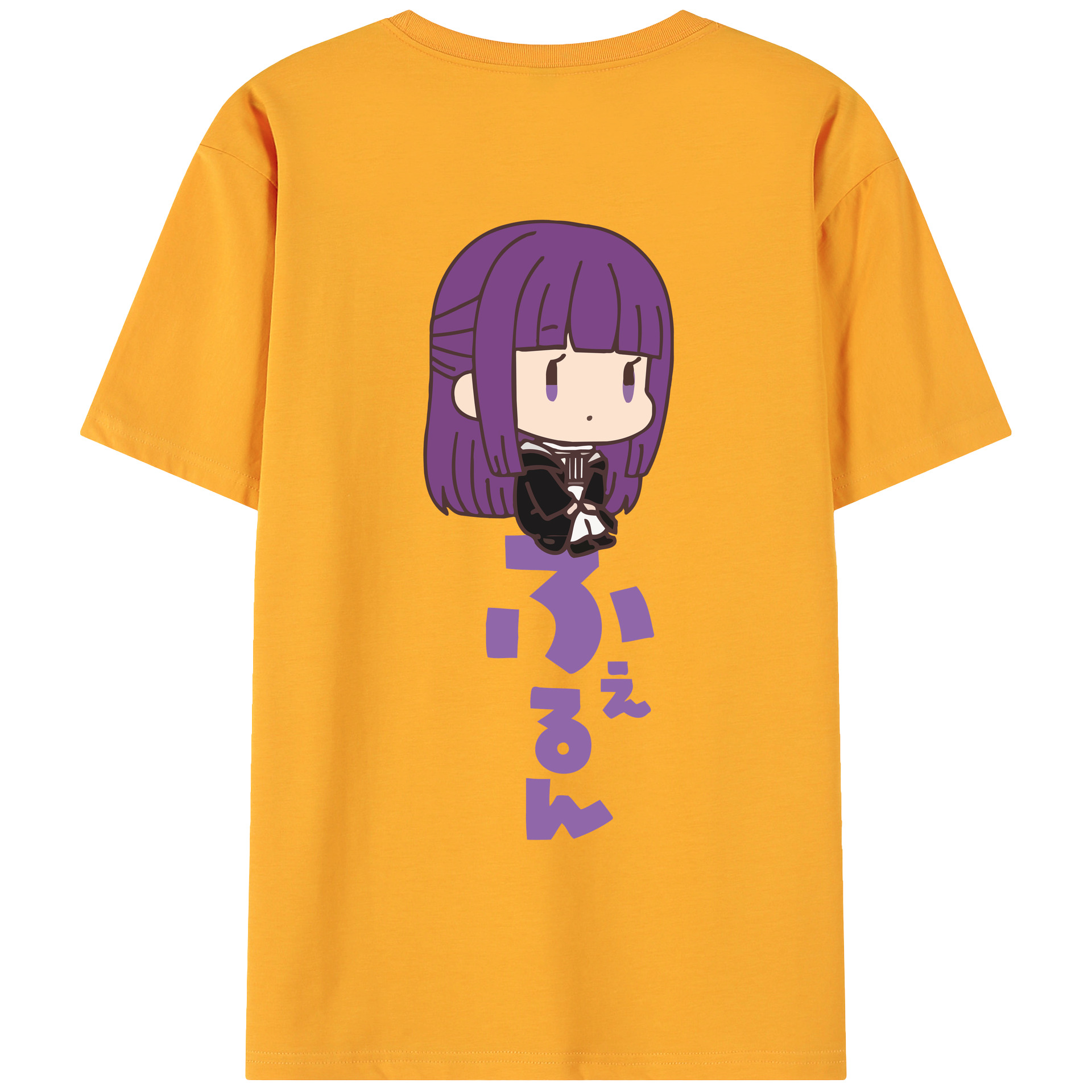 （画像用） 葬送のフリーレン Frieren 綿100％ メンズ半袖Tシャツ（バックプリント） 通気性