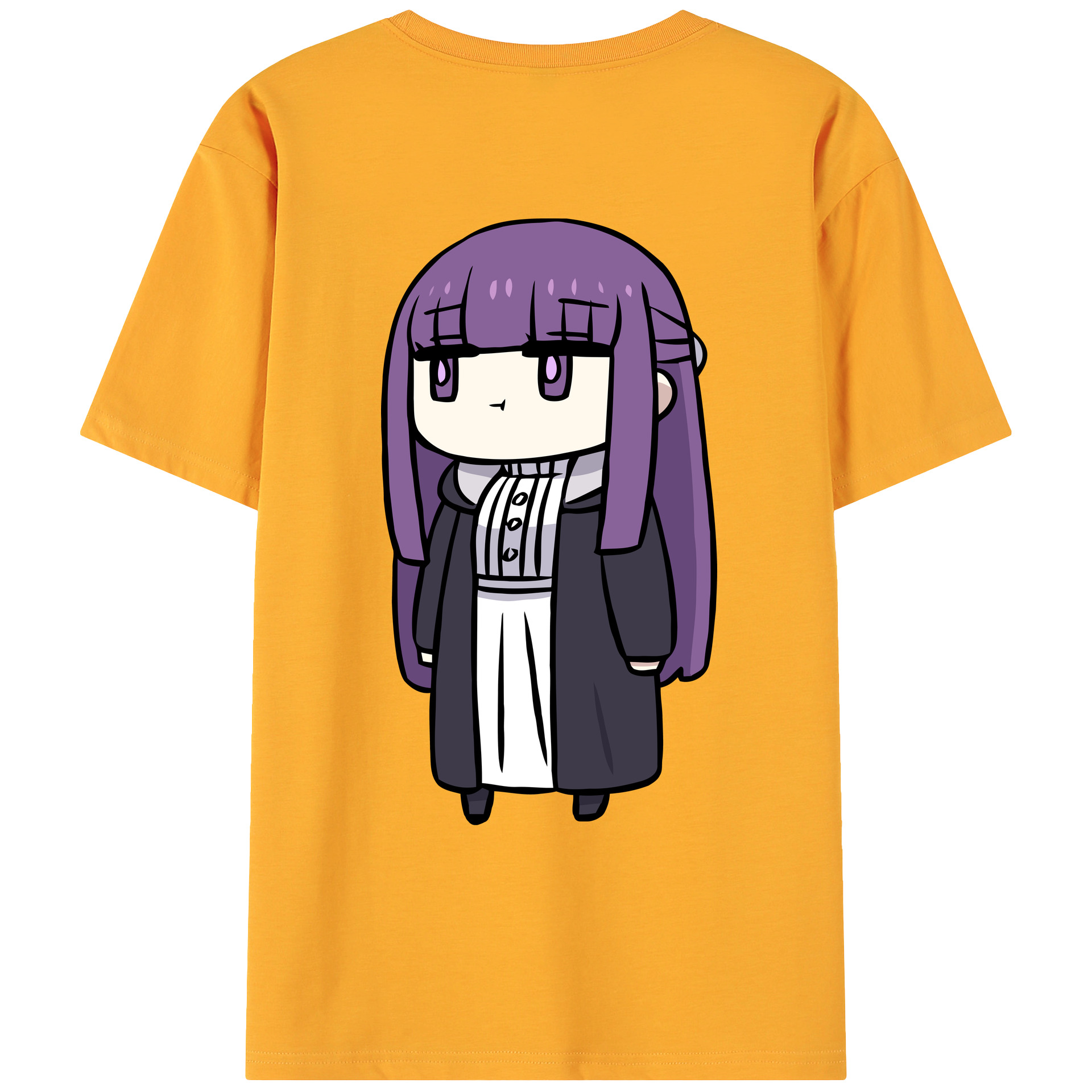 （画像用） 葬送のフリーレン Frieren 綿100％ メンズ半袖Tシャツ（バックプリント） 通気性