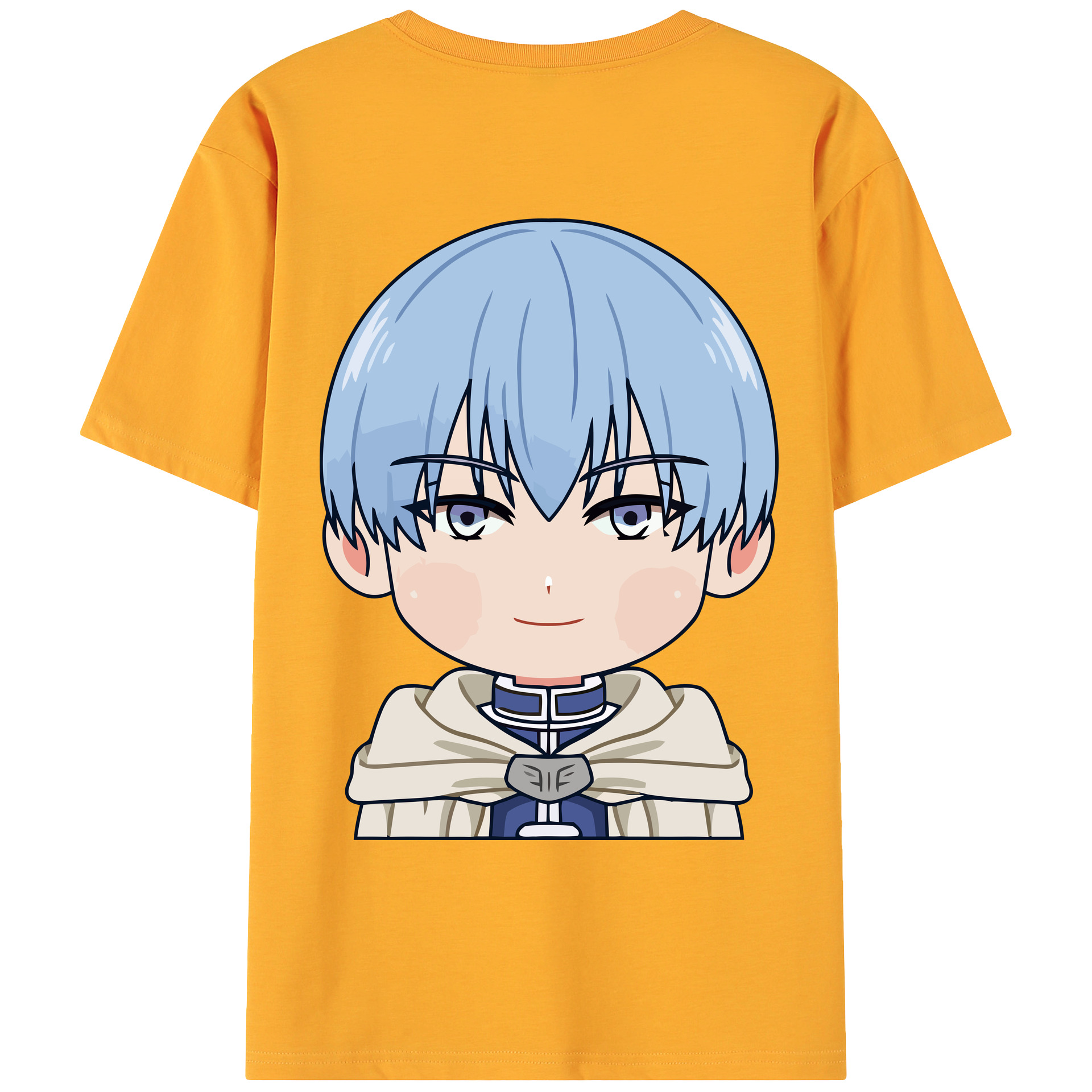 （画像用） 葬送のフリーレン Frieren 綿100％ メンズ半袖Tシャツ（バックプリント） 通気性