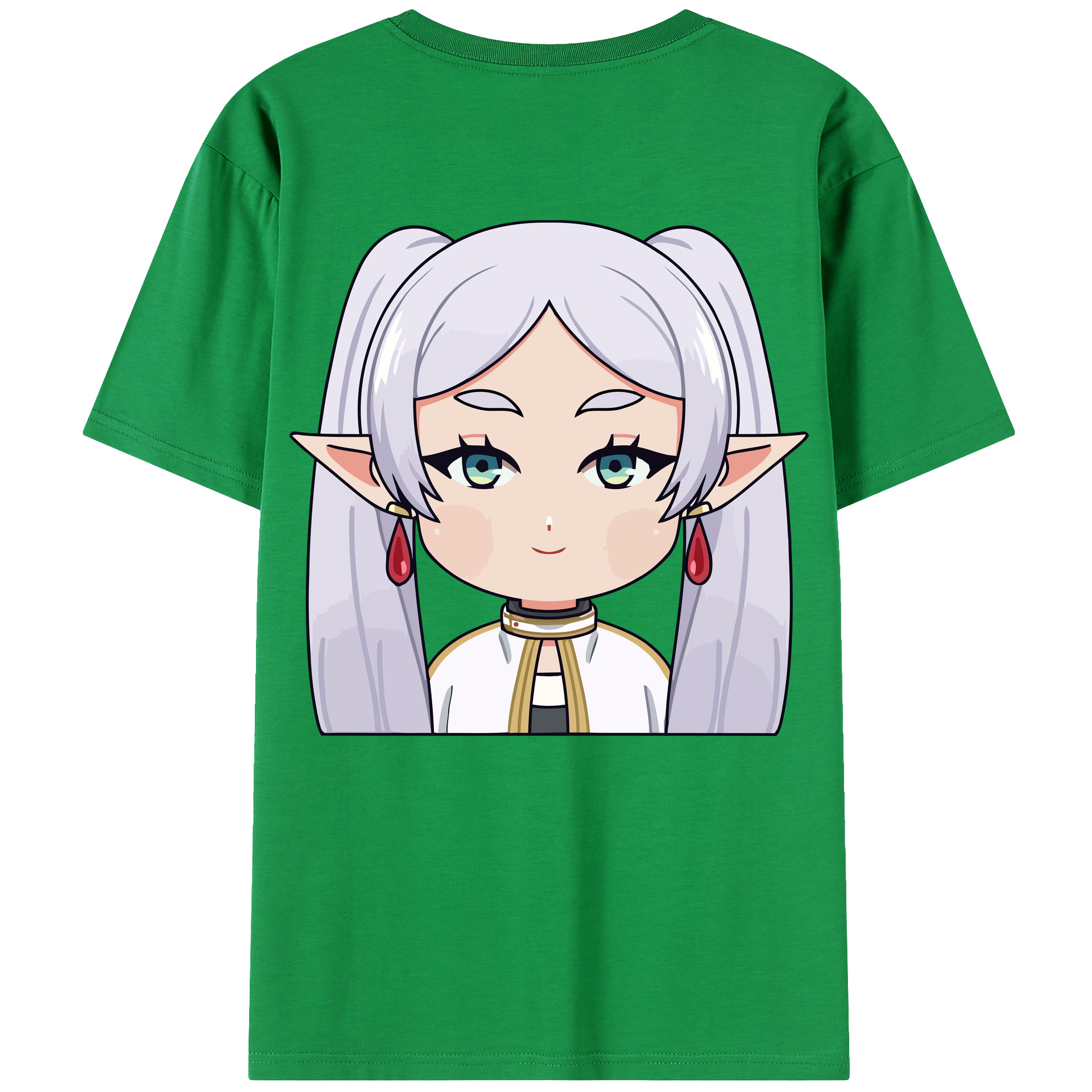 （画像用） 葬送のフリーレン Frieren 綿100％ メンズ半袖Tシャツ（バックプリント） 通気性