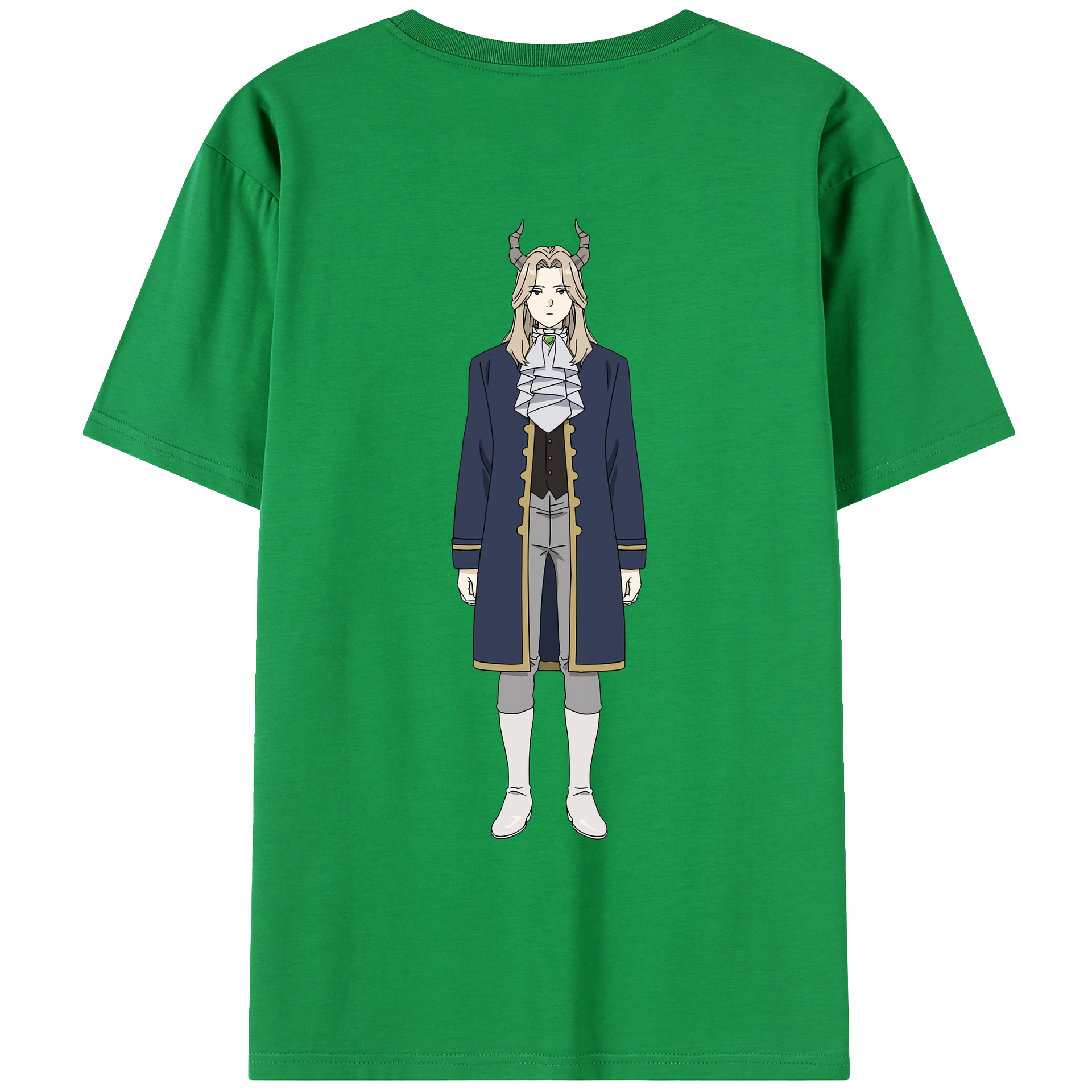（画像用） 葬送のフリーレン Frieren 綿100％ メンズ半袖Tシャツ（バックプリント） 通気性
